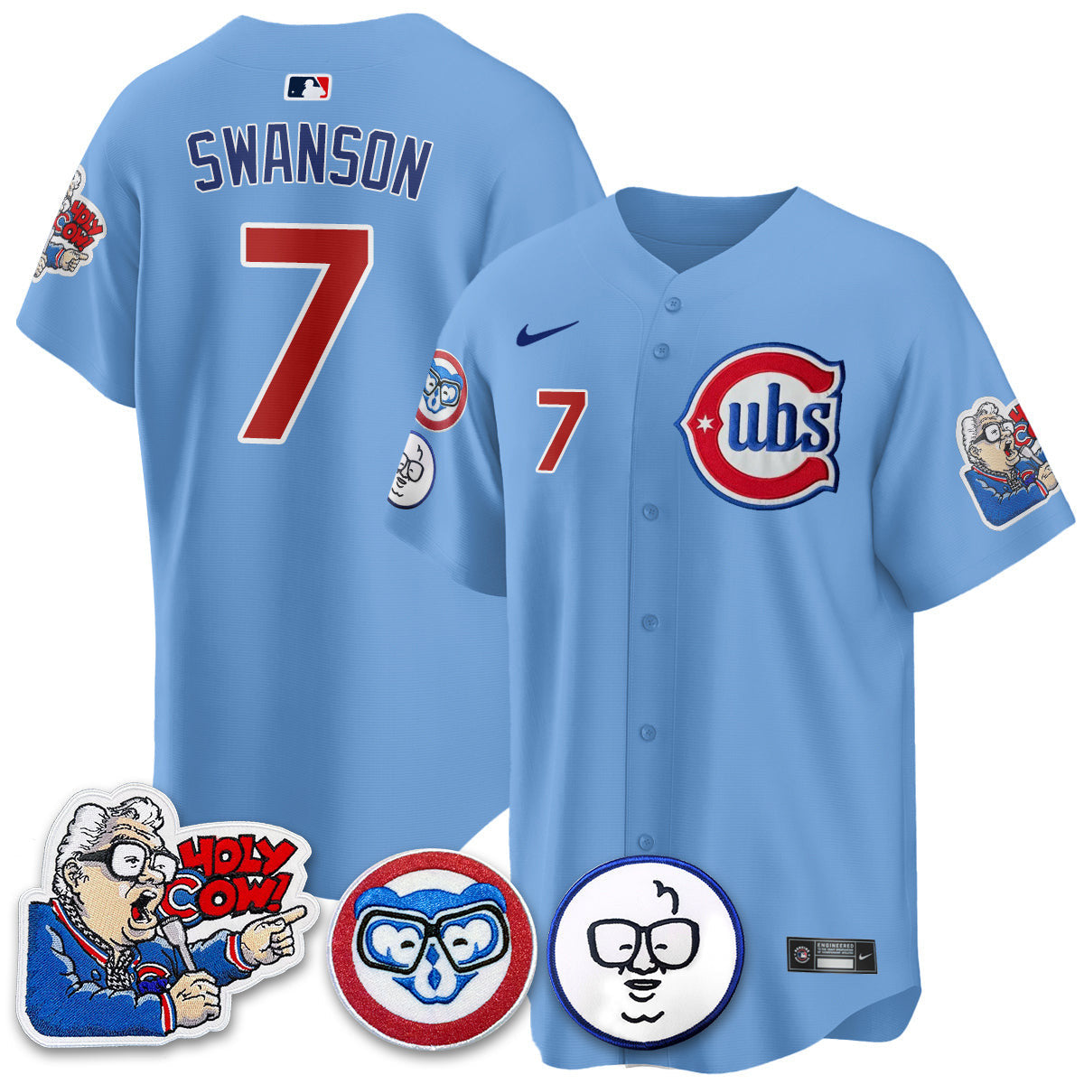 Men’s Chicago Harry Caray Holy Cow Patch Premier Limited Jersey