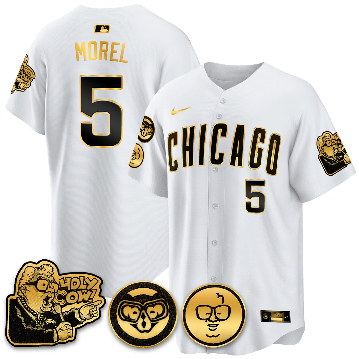 Men’s Chicago Harry Caray Holy Cow Patch Premier Limited Jersey