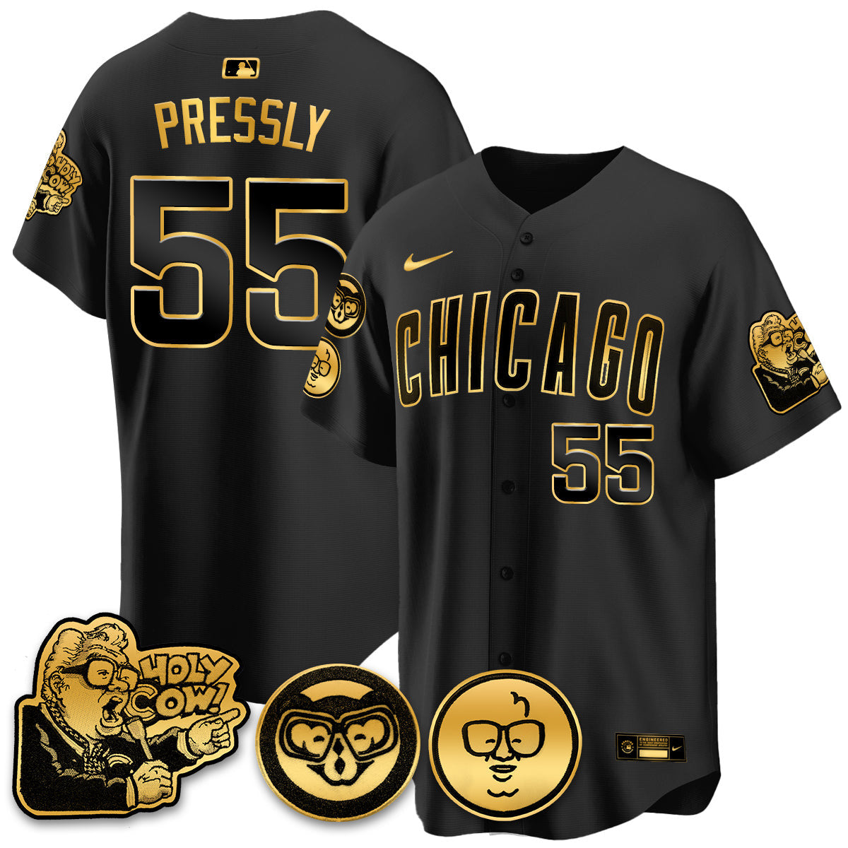 Men’s Chicago Harry Caray Holy Cow Patch Premier Limited Jersey