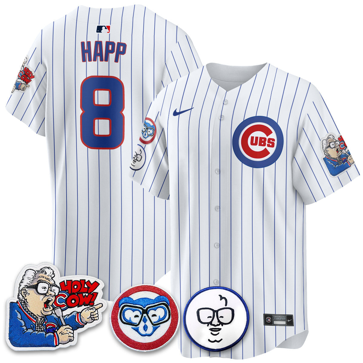 Men’s Chicago Harry Caray Holy Cow Patch Premier Limited Jersey