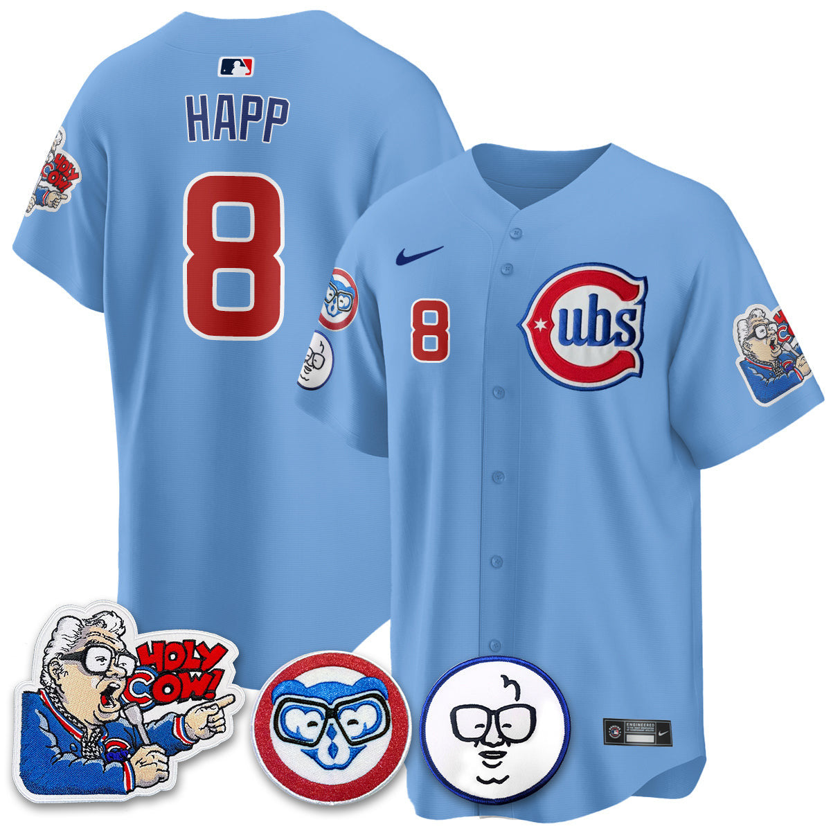 Men’s Chicago Harry Caray Holy Cow Patch Premier Limited Jersey