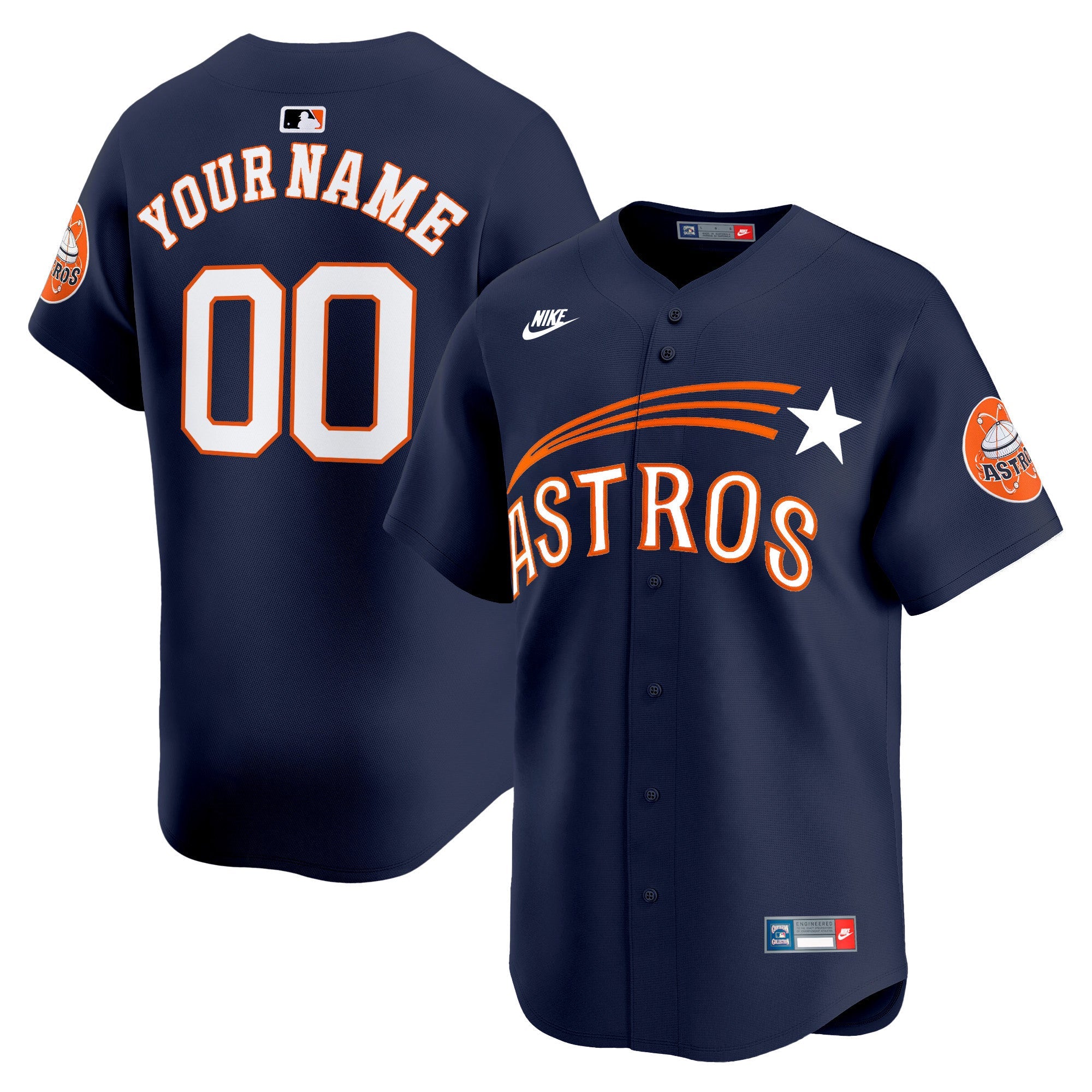 Houston Throwback Cooperstown Vapor Premier Limited Custom Jersey
