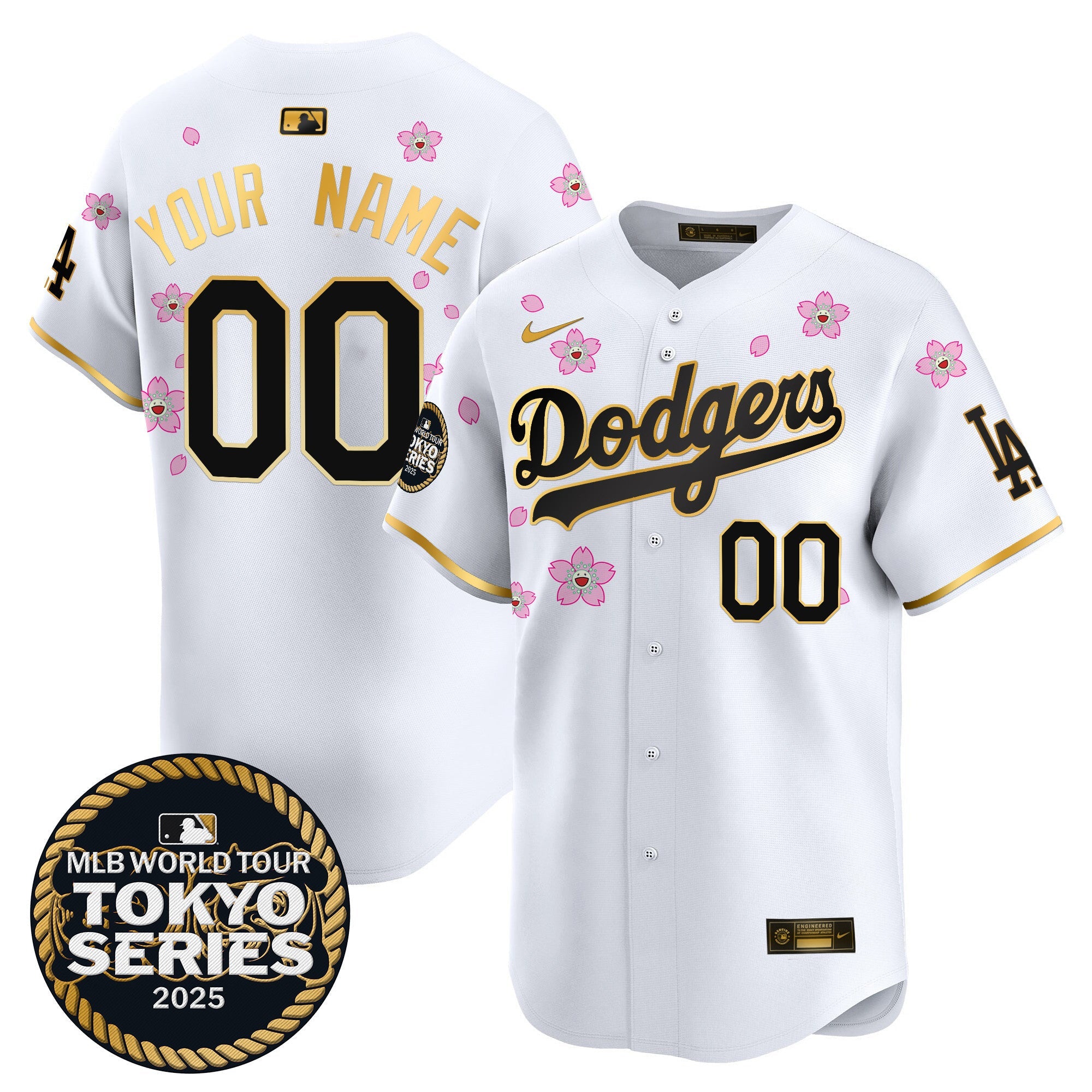 Tokyo Series 2025 Gold Trim Vapor Premier Limited Custom Jersey V2 – Stitched