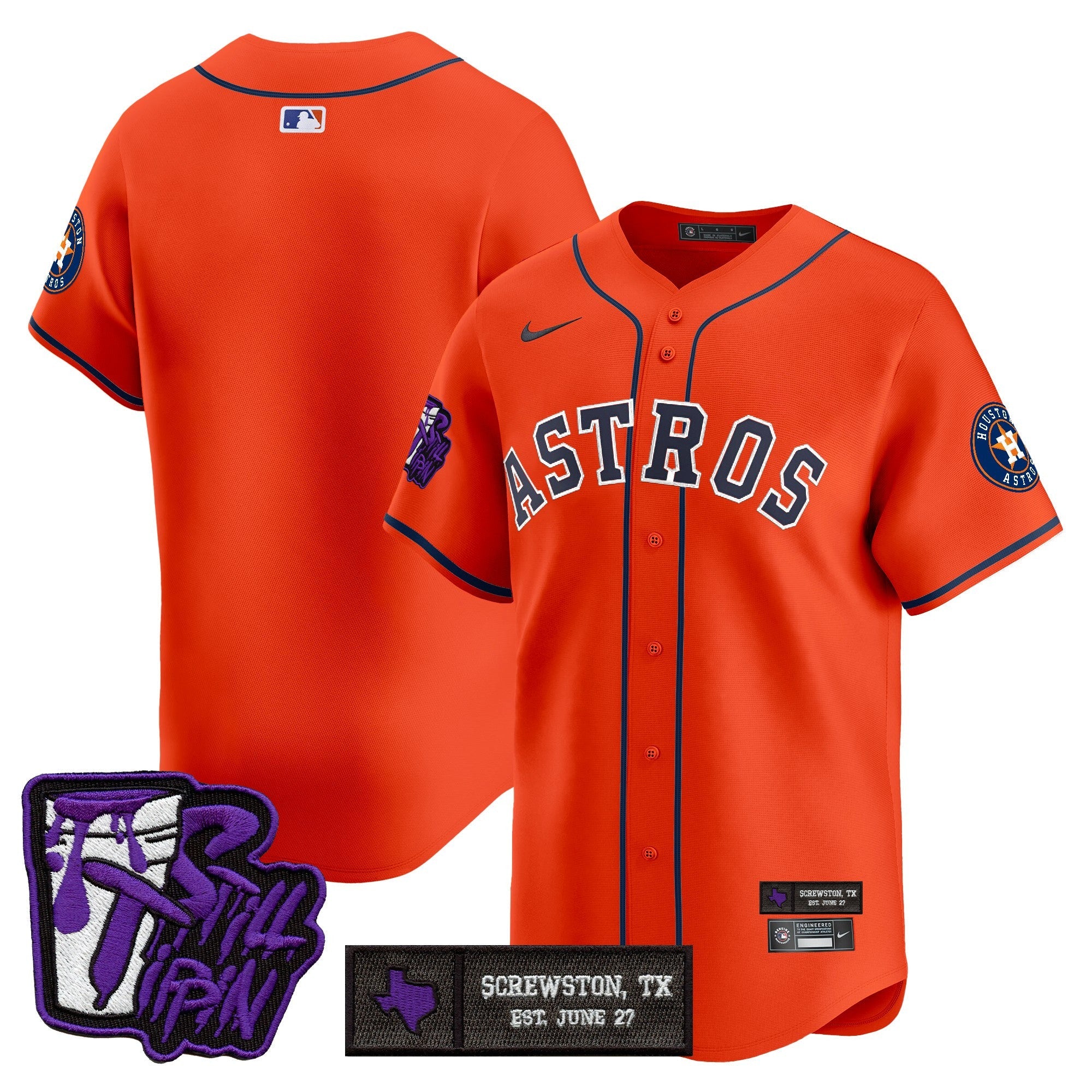 Men’s Houston DJ Screw Still Tippin Purple Patch Vapor Premier Limited Jersey