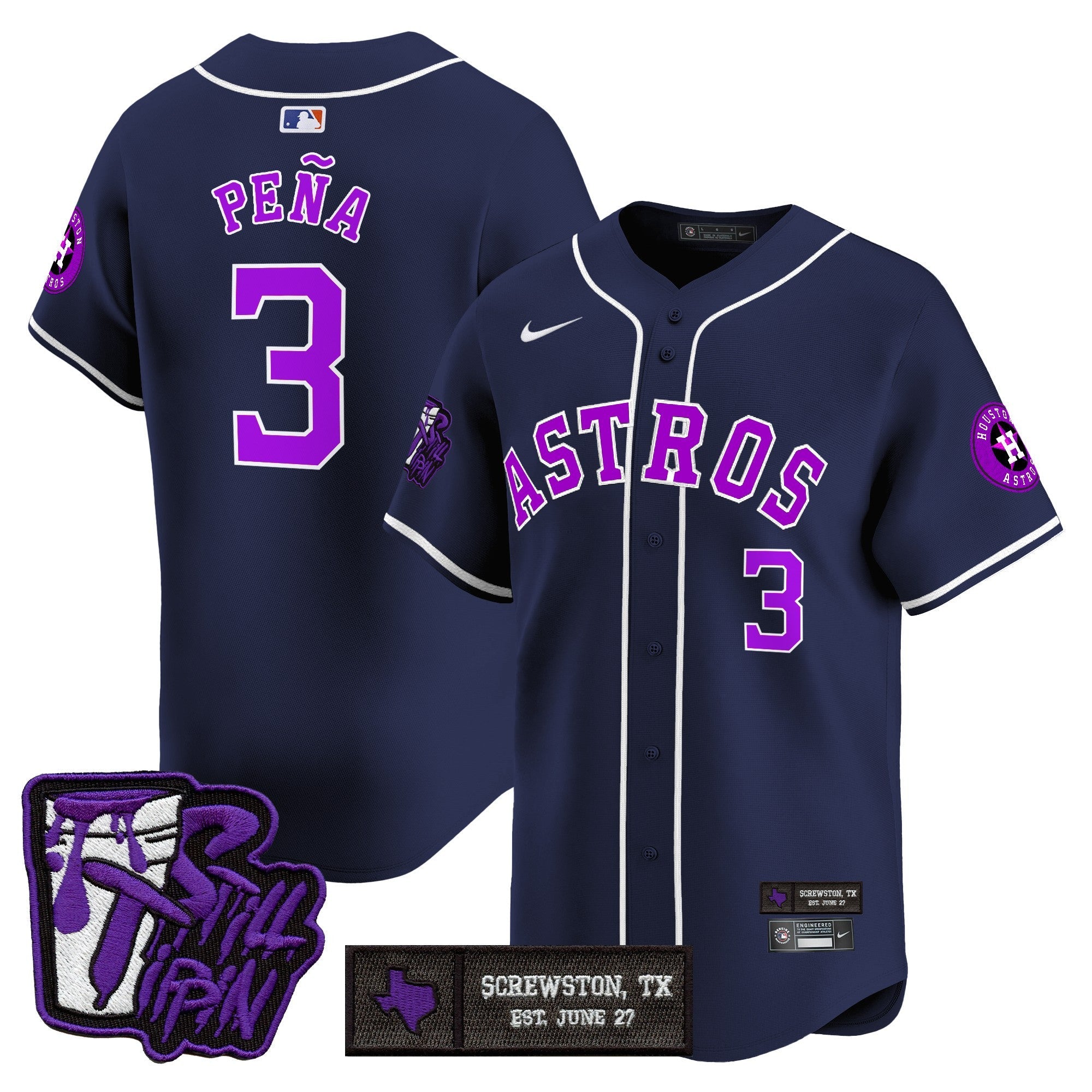 Men’s Houston DJ Screw Still Tippin Purple Patch Vapor Premier Limited Jersey