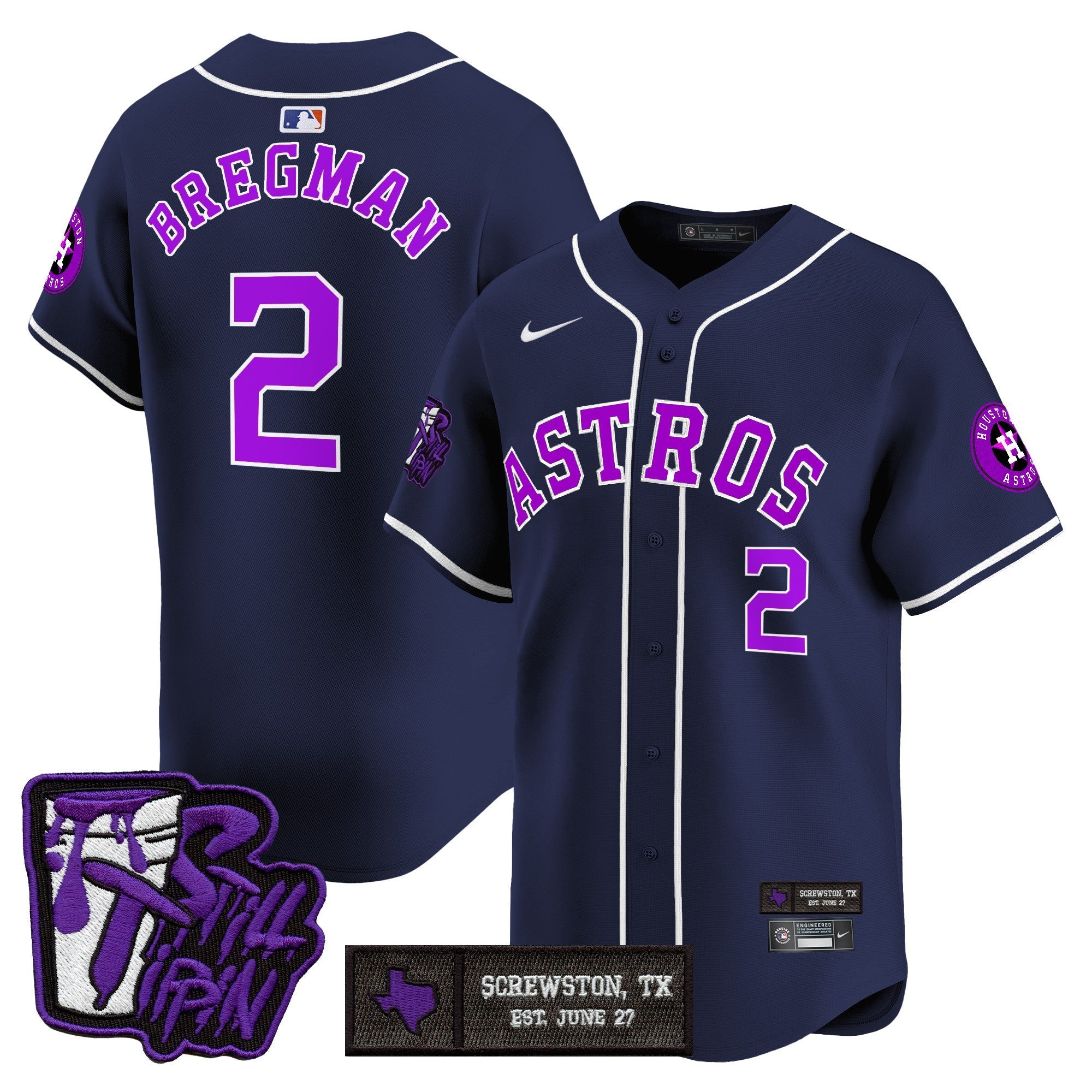 Men’s Houston DJ Screw Still Tippin Purple Patch Vapor Premier Limited Jersey