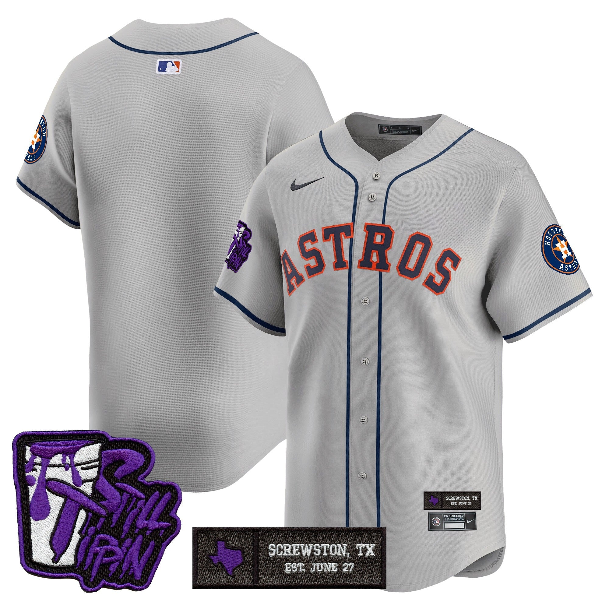Men’s Houston DJ Screw Still Tippin Purple Patch Vapor Premier Limited Jersey