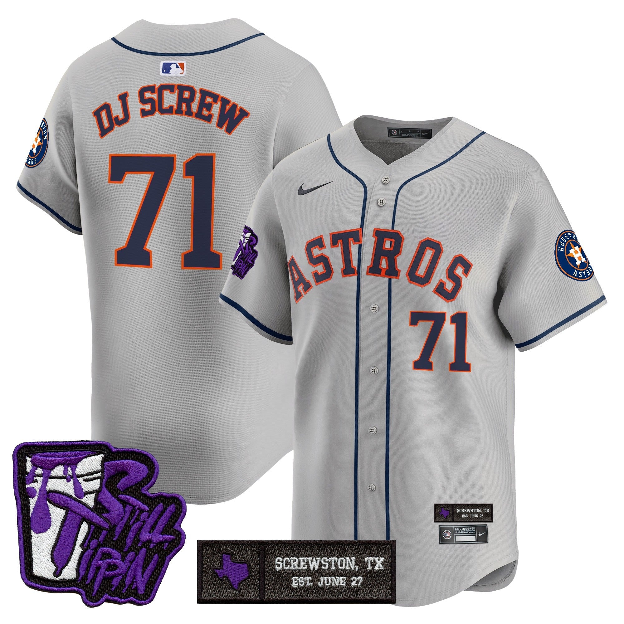 Men’s Houston DJ Screw Still Tippin Purple Patch Vapor Premier Limited Jersey
