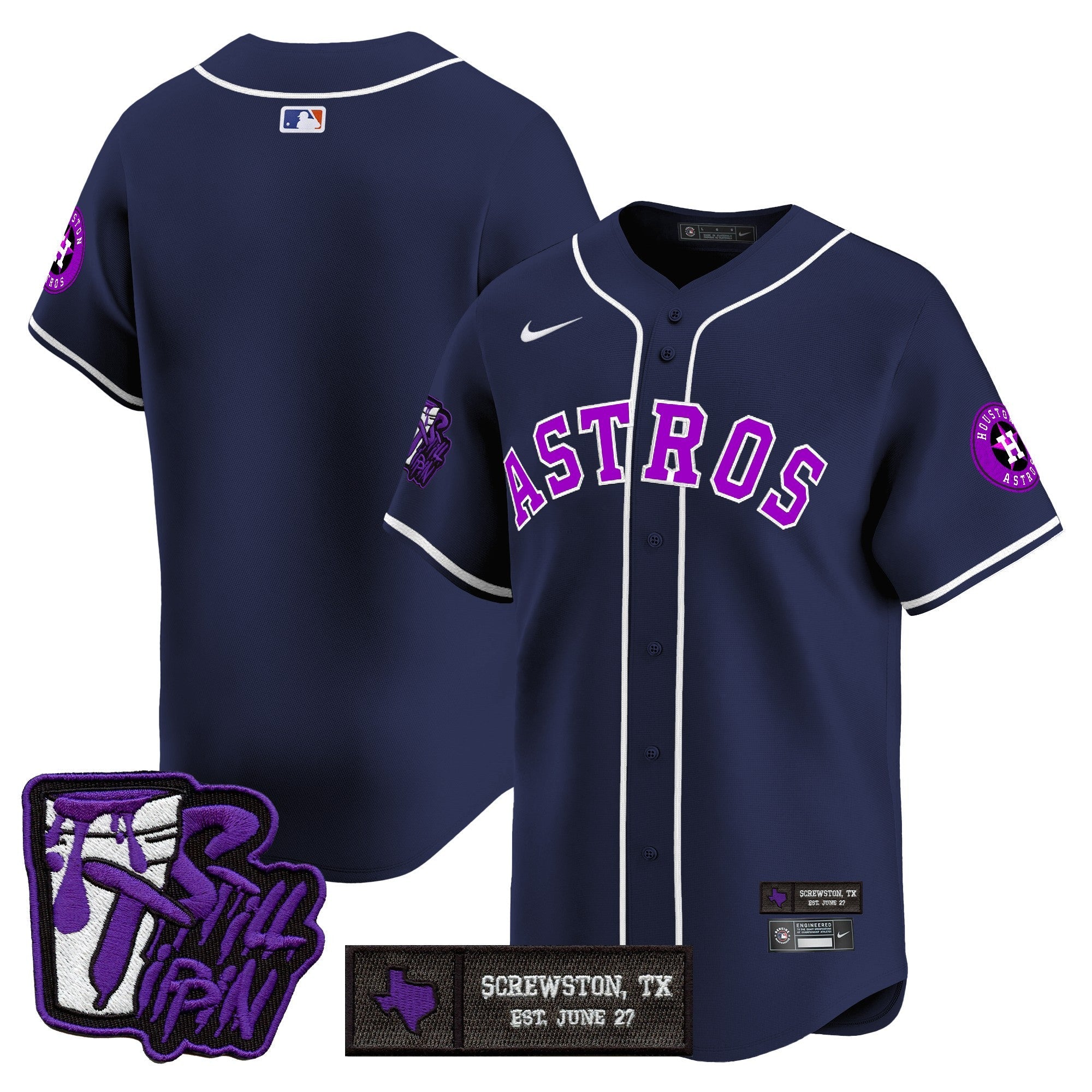 Men’s Houston DJ Screw Still Tippin Purple Patch Vapor Premier Limited Jersey