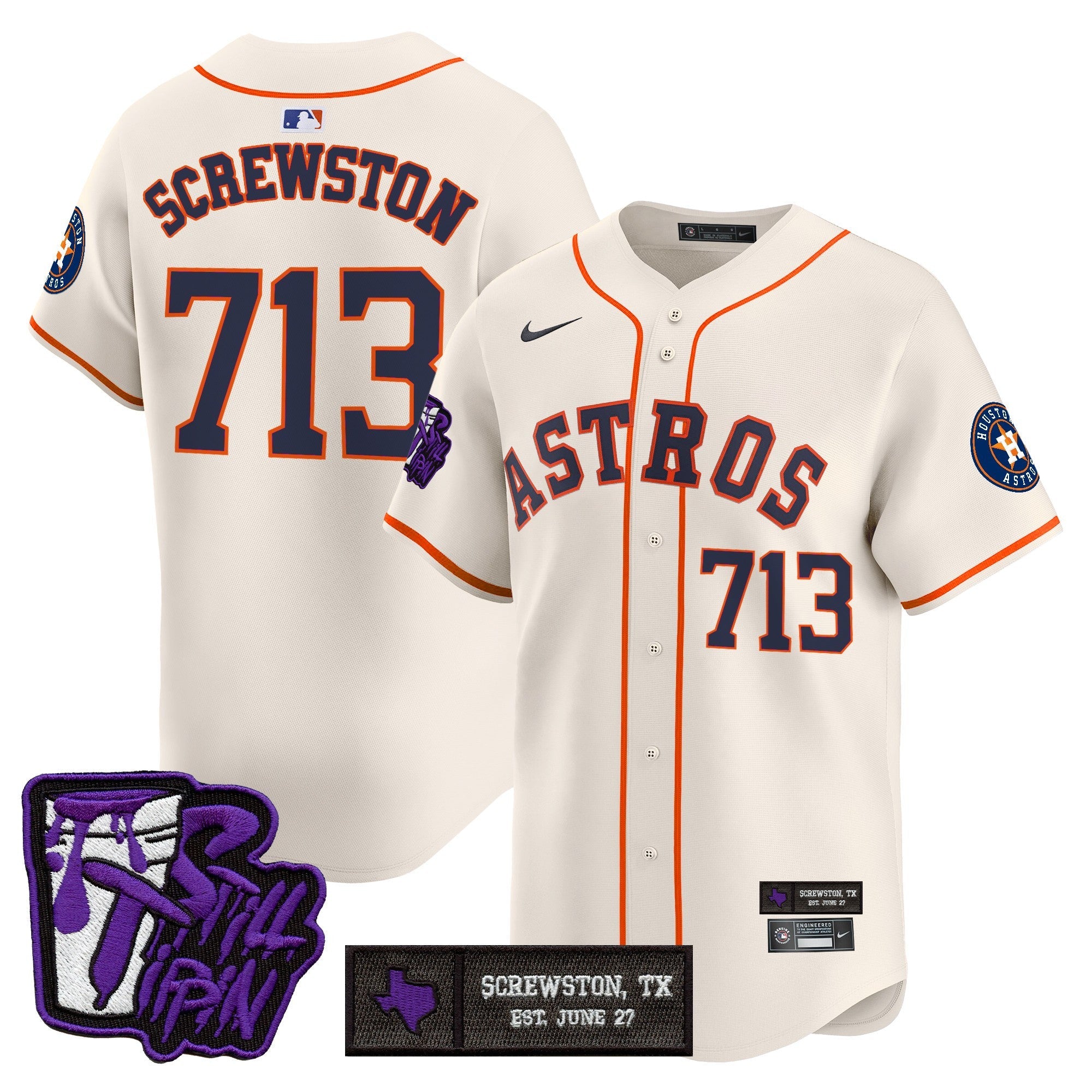 Men’s Houston DJ Screw Still Tippin Purple Patch Vapor Premier Limited Jersey