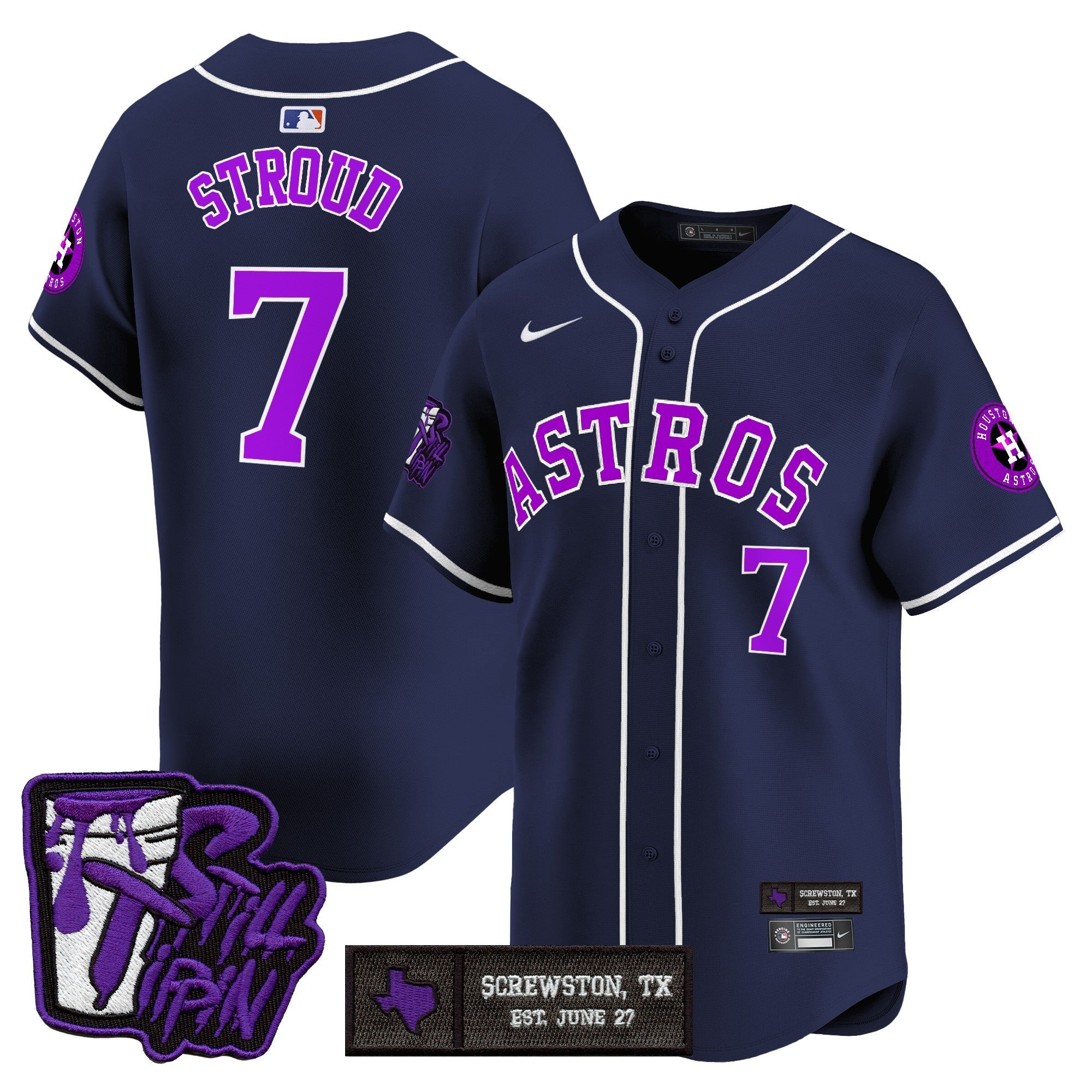 Men’s Houston DJ Screw Still Tippin Purple Patch Vapor Premier Limited Jersey
