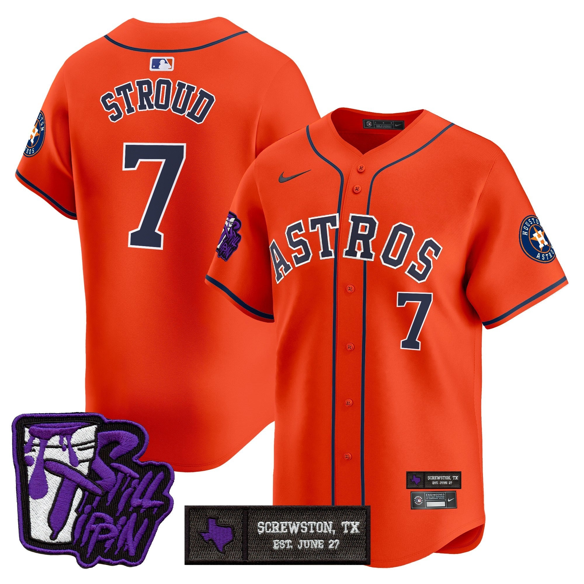 Men’s Houston DJ Screw Still Tippin Purple Patch Vapor Premier Limited Jersey