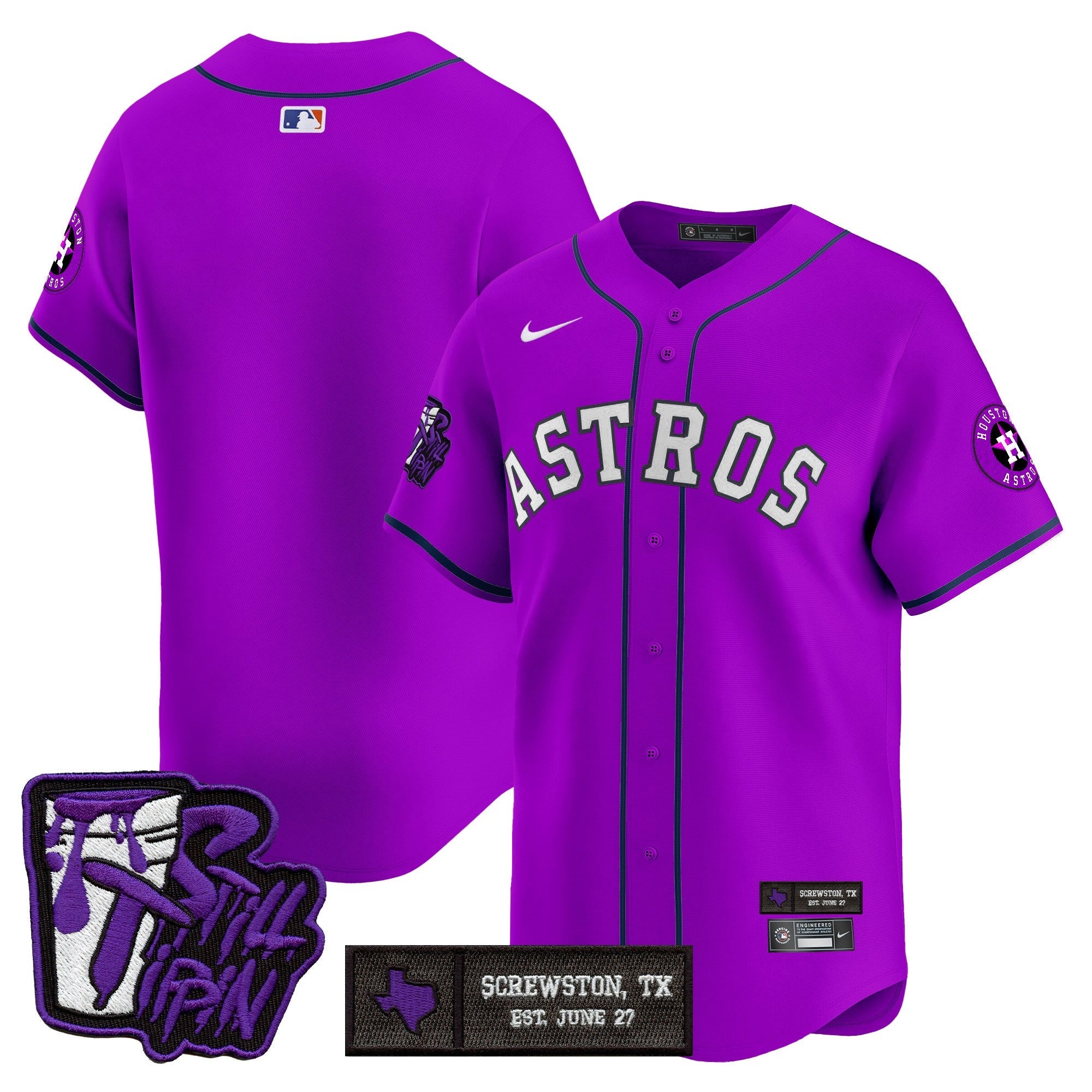 Men’s Houston DJ Screw Still Tippin Purple Patch Vapor Premier Limited Jersey
