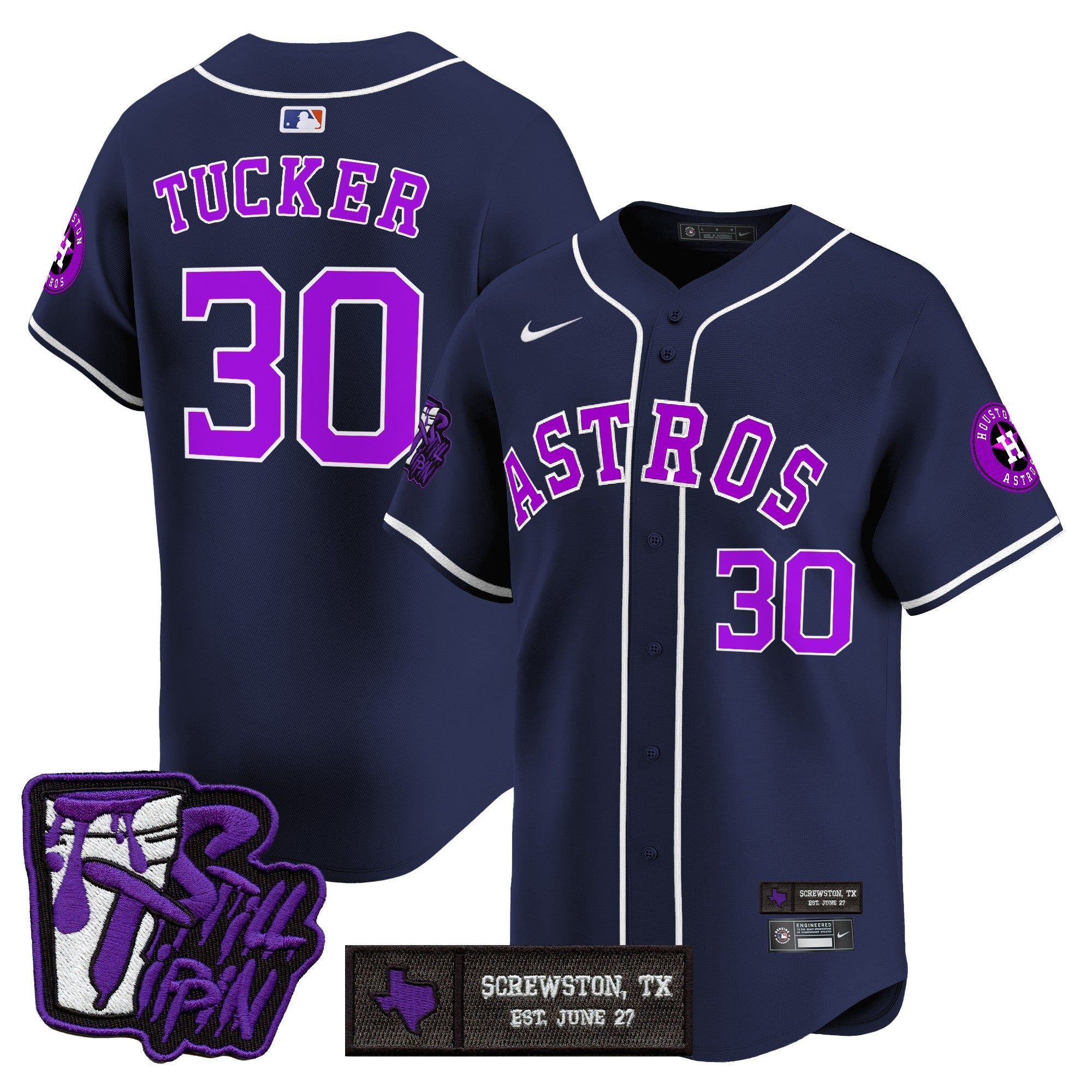 Men’s Houston DJ Screw Still Tippin Purple Patch Vapor Premier Limited Jersey