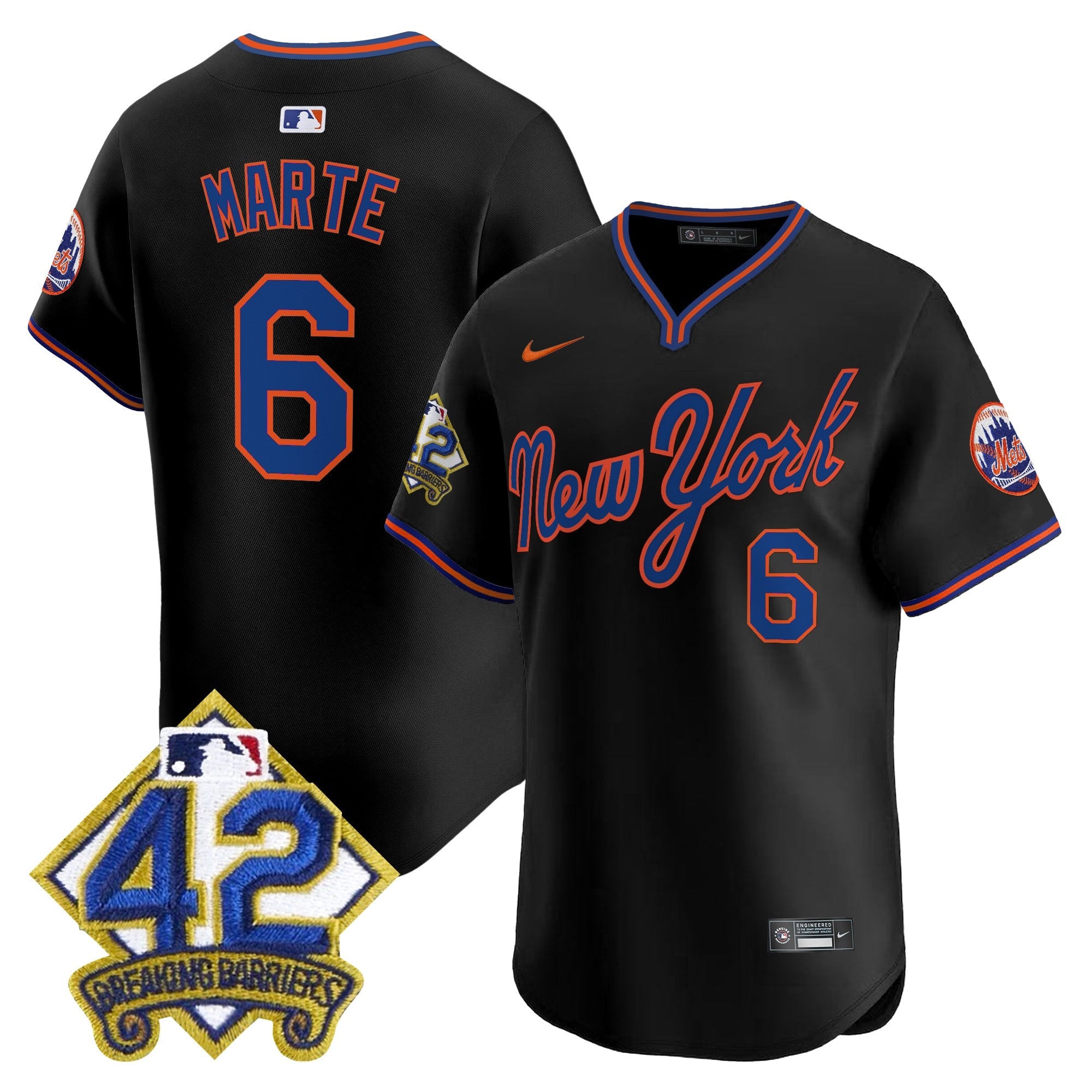 Men’s New York 2025 Jackie Robinson Patch Road Alternate Jersey