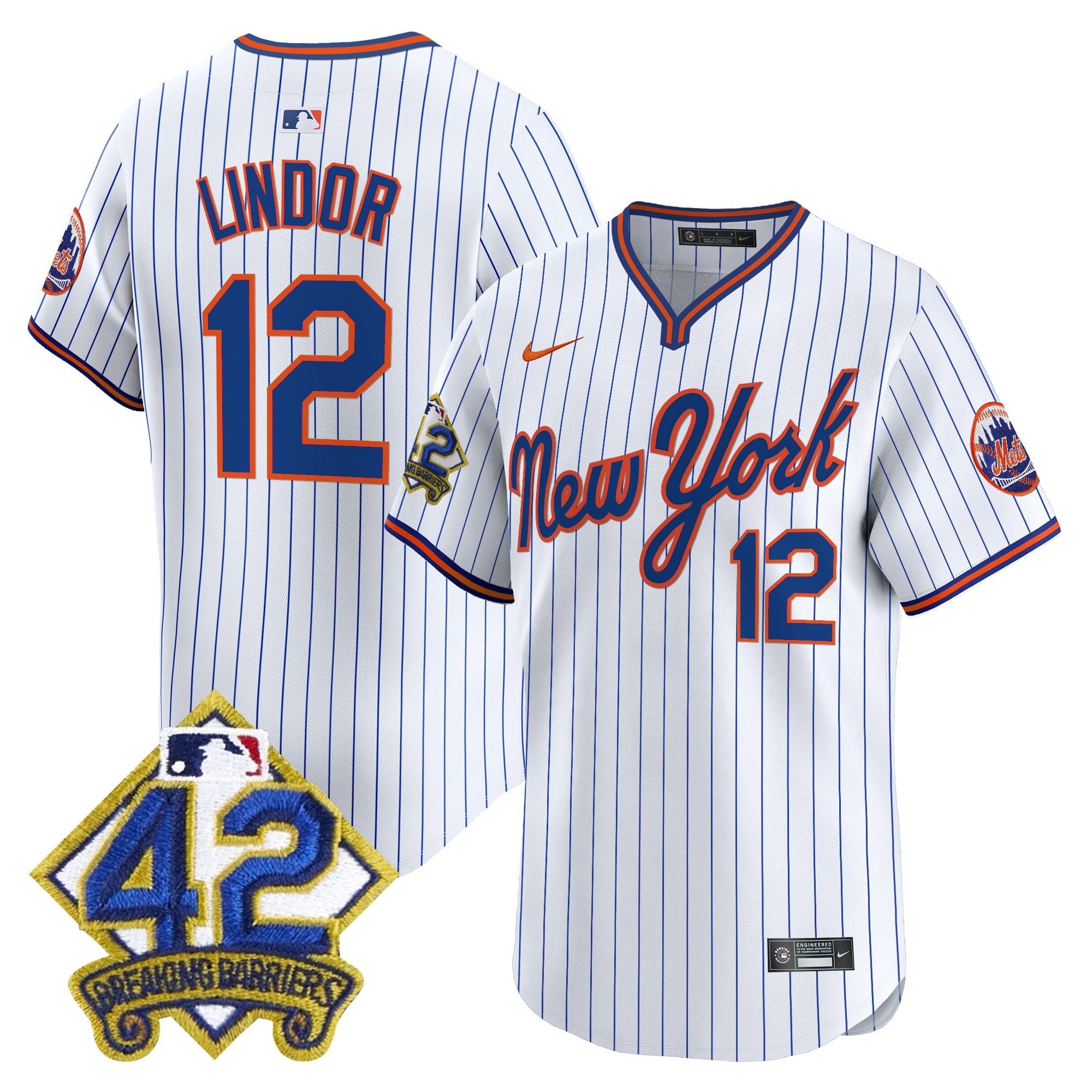 Men’s New York 2025 Jackie Robinson Patch Road Alternate Jersey