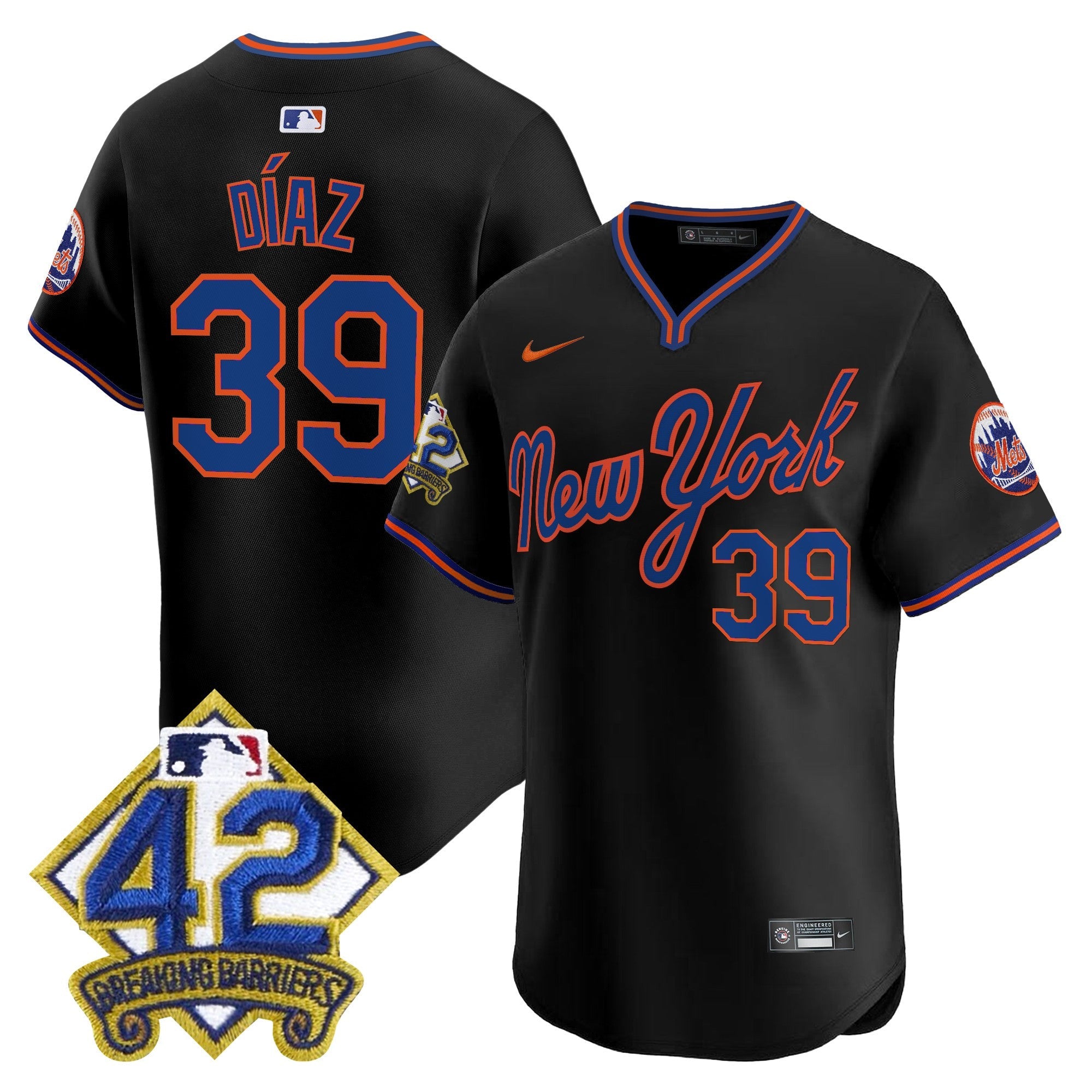 Men’s New York 2025 Jackie Robinson Patch Road Alternate Jersey
