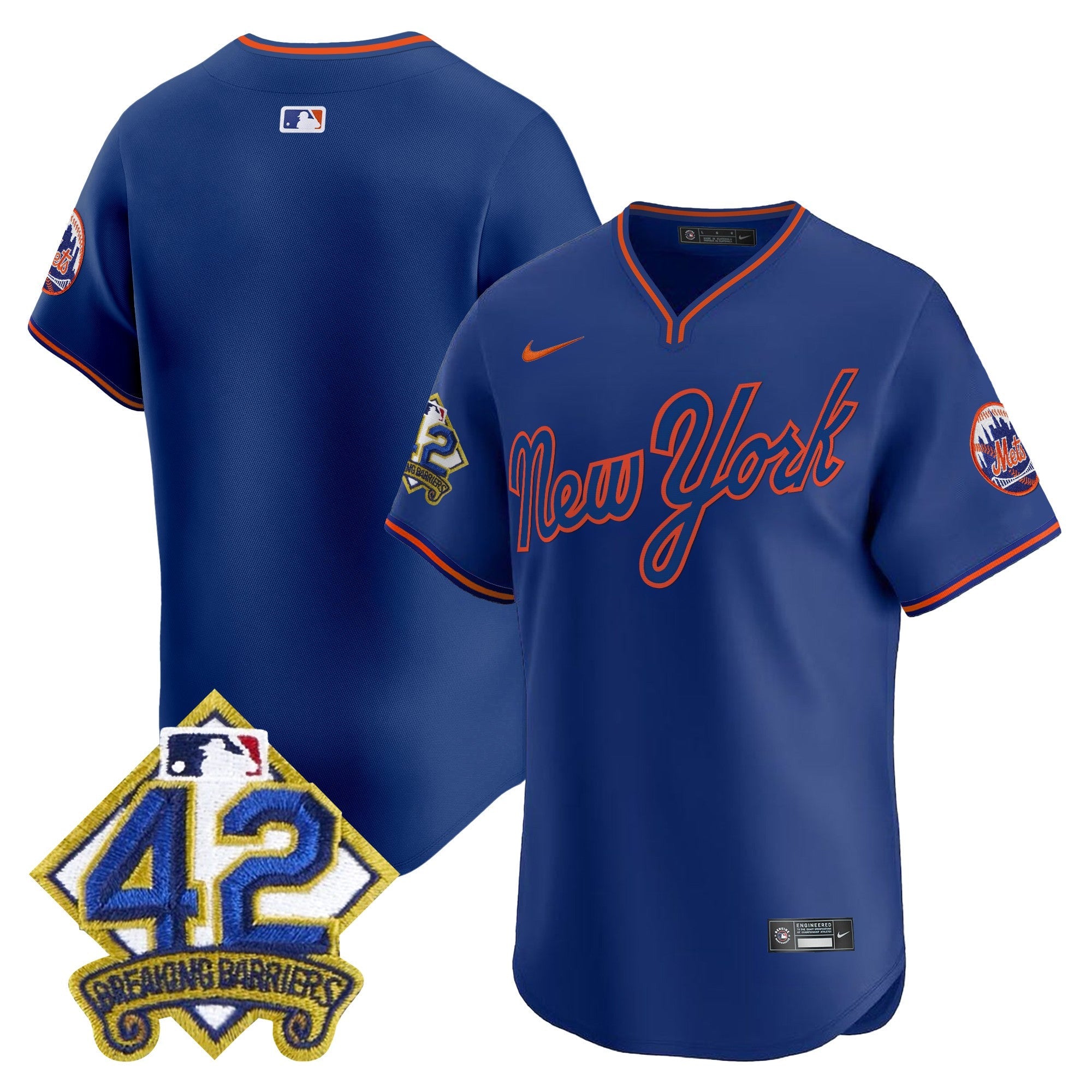Men’s New York 2025 Jackie Robinson Patch Road Alternate Jersey