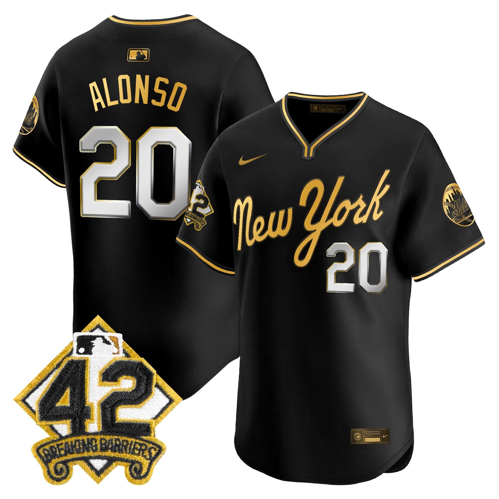 Men’s New York 2025 Jackie Robinson Patch Road Alternate Jersey