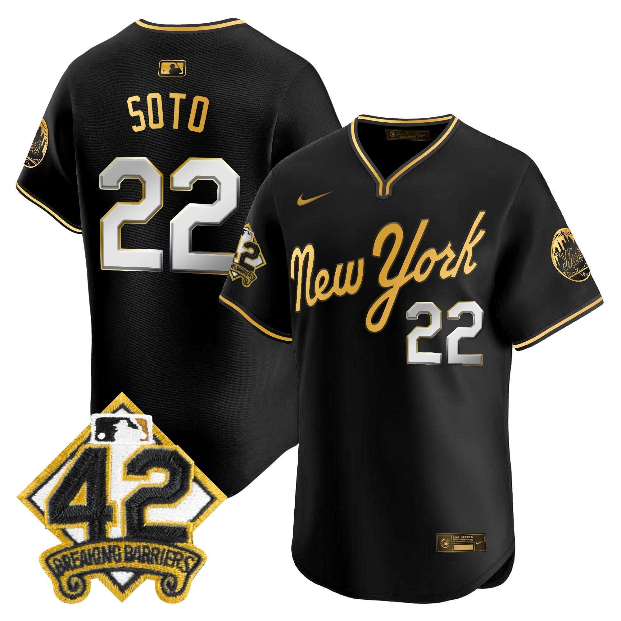 Men’s New York 2025 Jackie Robinson Patch Road Alternate Jersey
