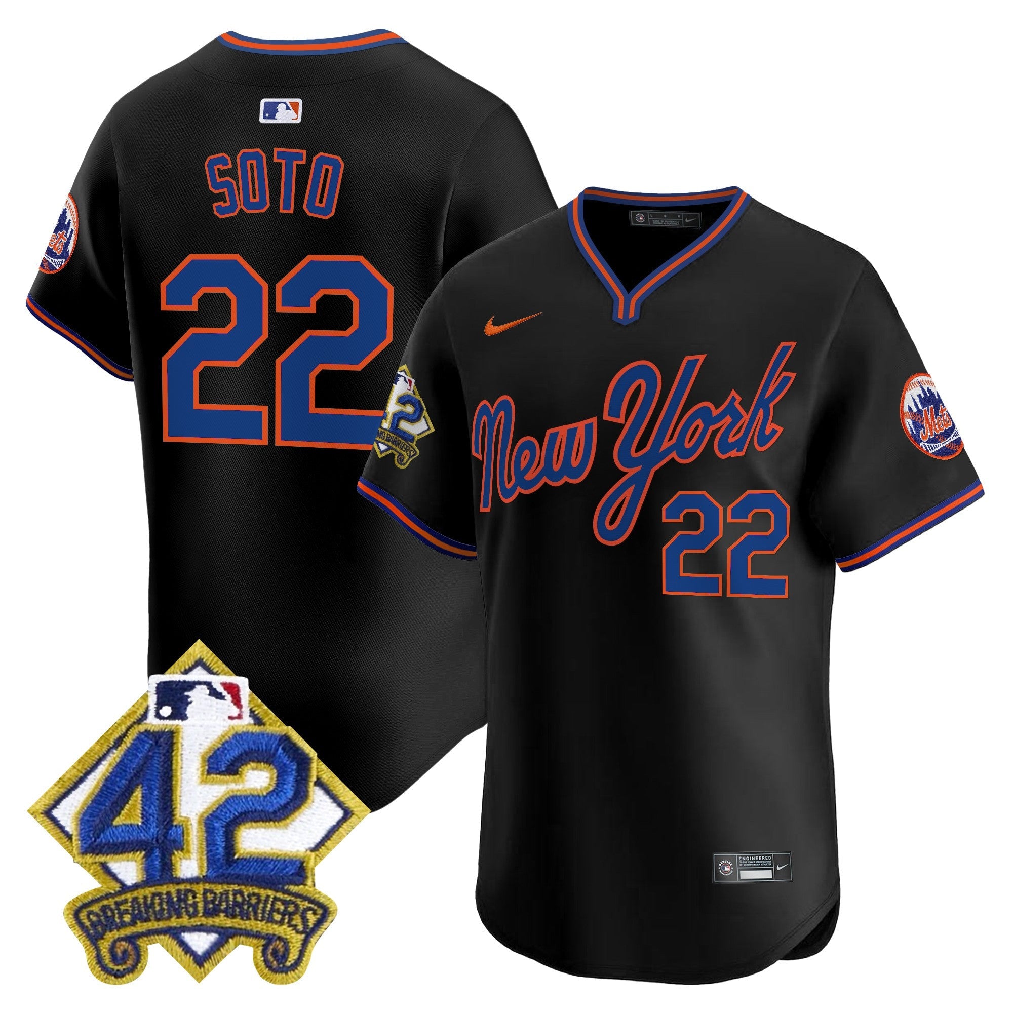 Men’s New York 2025 Jackie Robinson Patch Road Alternate Jersey