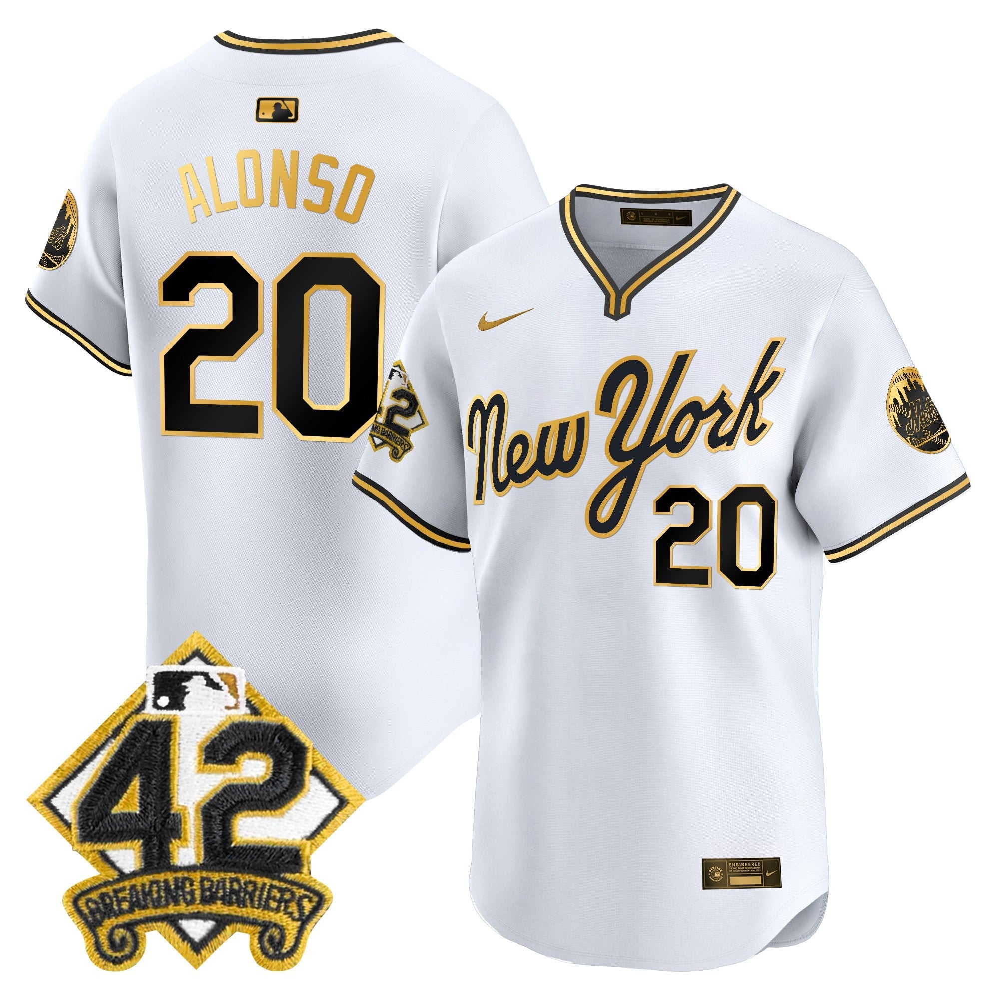 Men’s New York 2025 Jackie Robinson Patch Road Alternate Jersey
