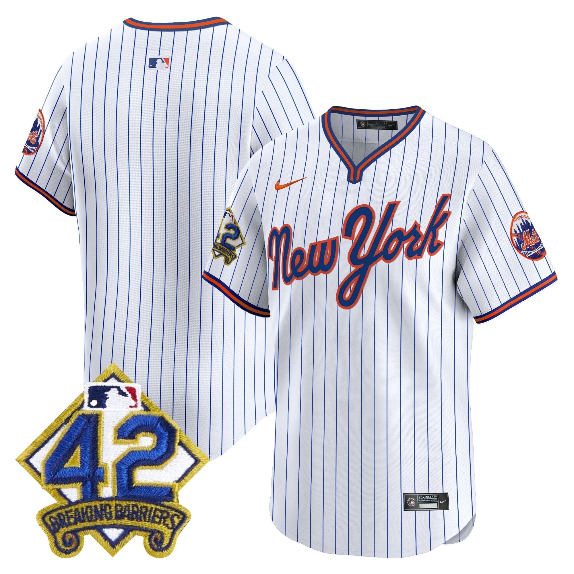 Men’s New York 2025 Jackie Robinson Patch Road Alternate Jersey