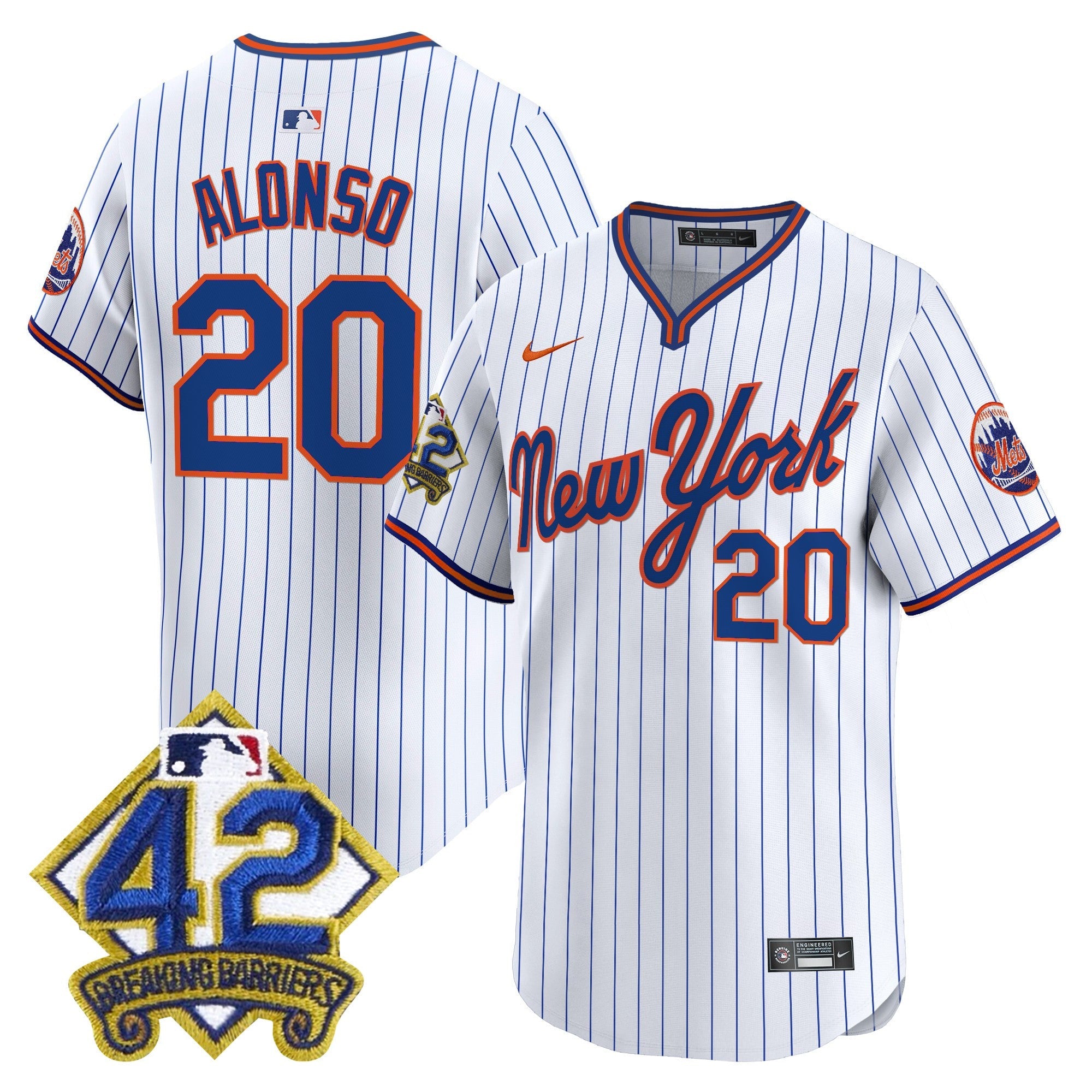 Men’s New York 2025 Jackie Robinson Patch Road Alternate Jersey