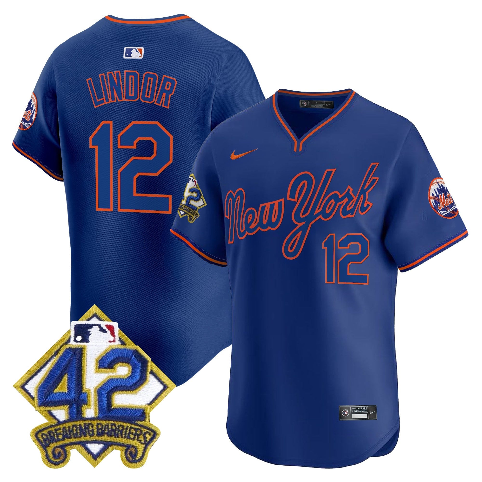 Men’s New York 2025 Jackie Robinson Patch Road Alternate Jersey