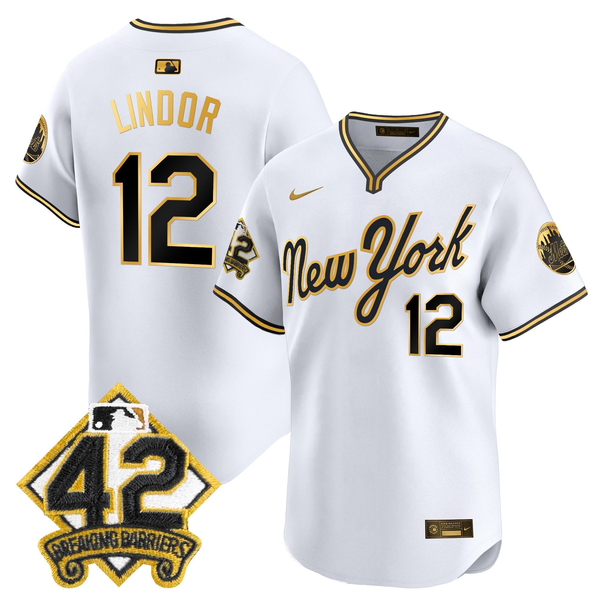 Men’s New York 2025 Jackie Robinson Patch Road Alternate Jersey