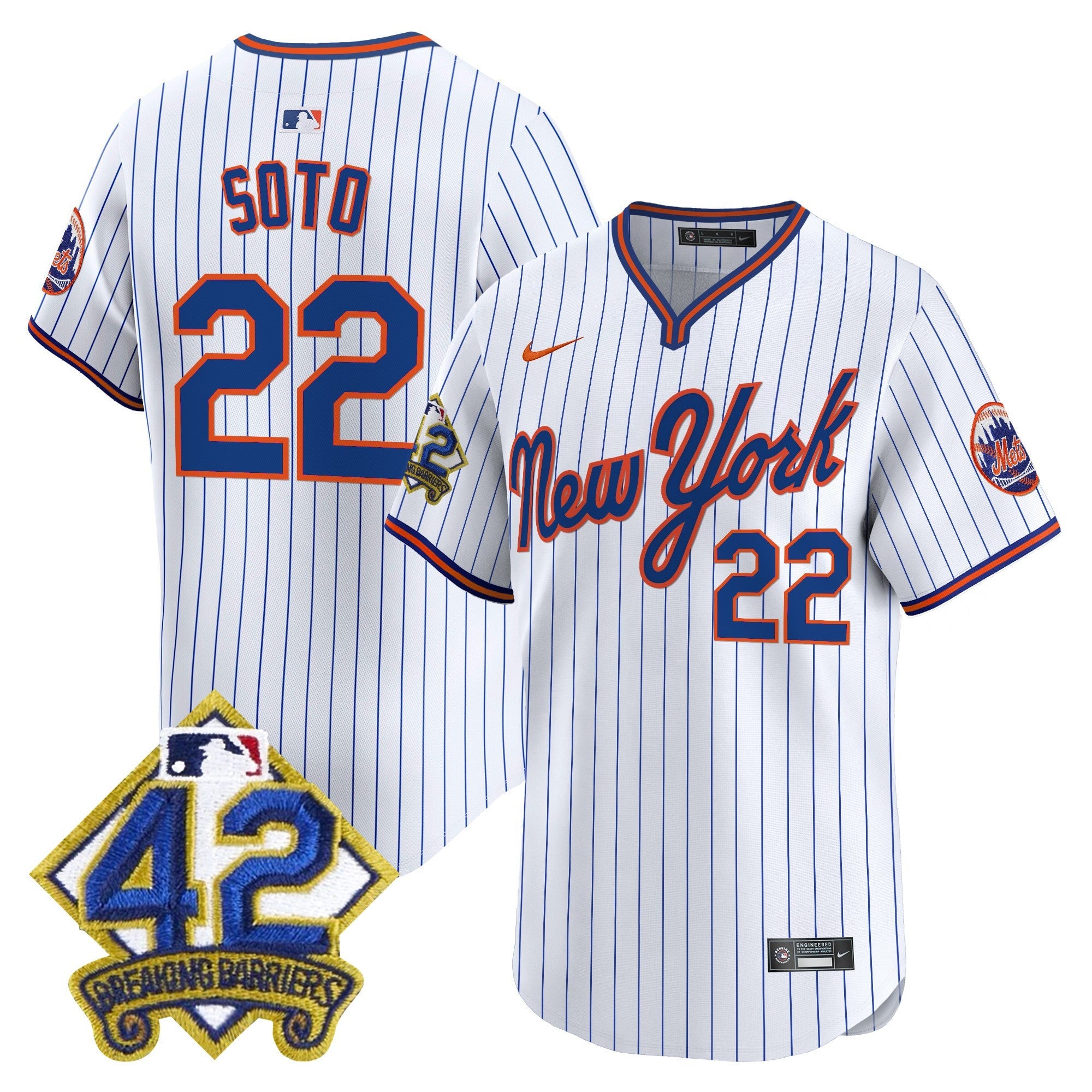 Men’s New York 2025 Jackie Robinson Patch Road Alternate Jersey