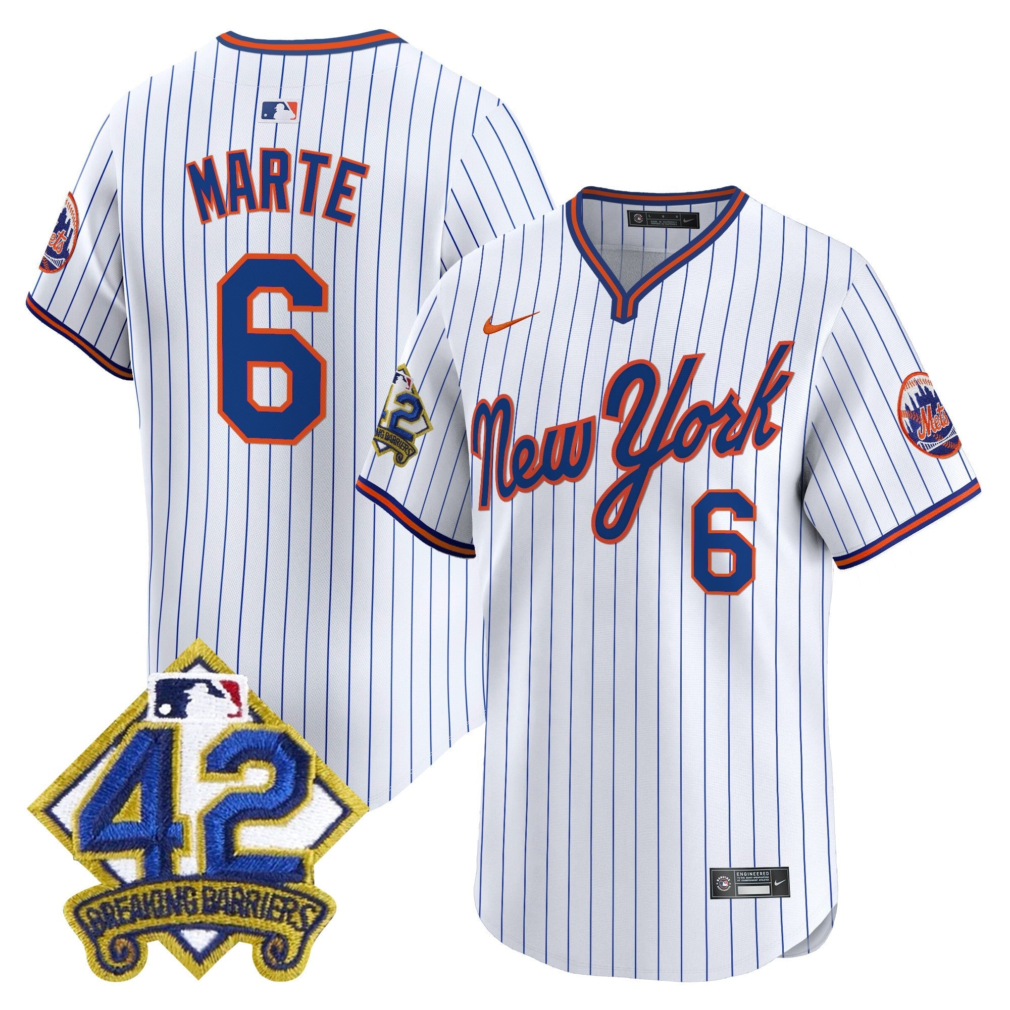 Men’s New York 2025 Jackie Robinson Patch Road Alternate Jersey