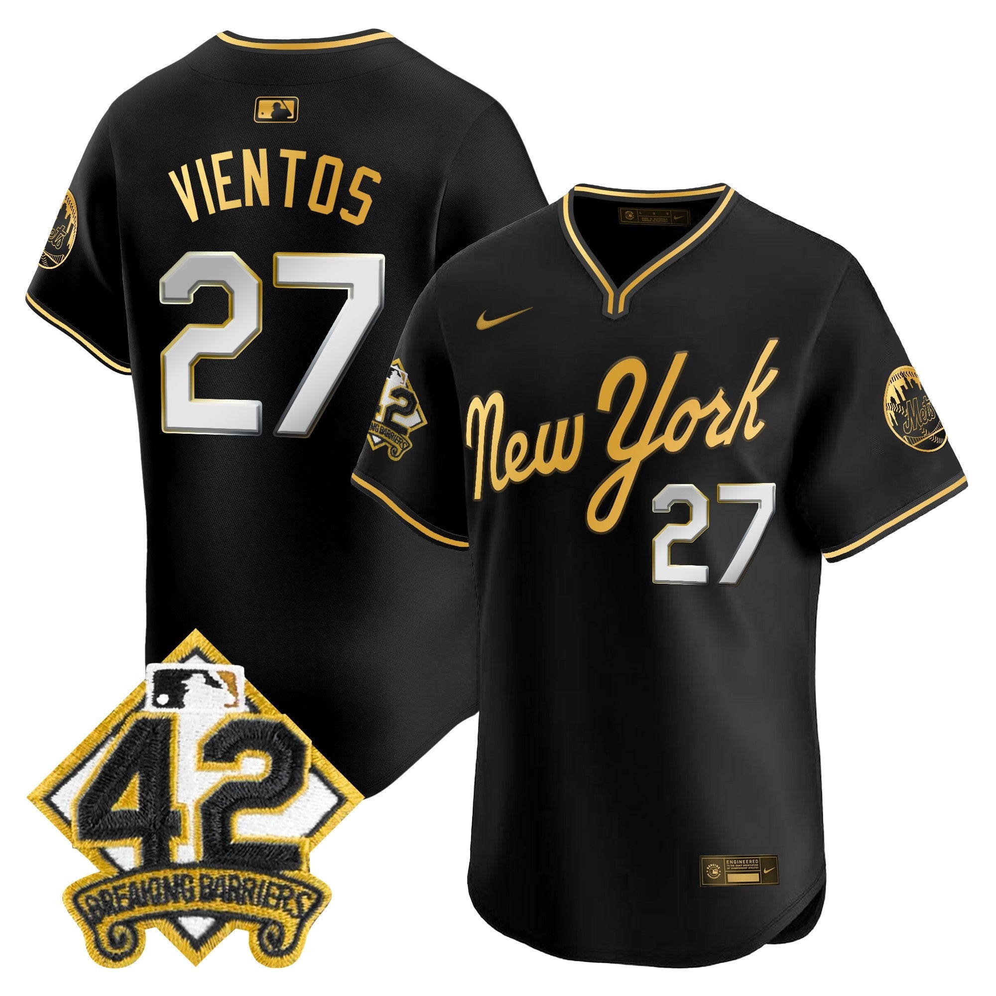 Men’s New York 2025 Jackie Robinson Patch Road Alternate Jersey