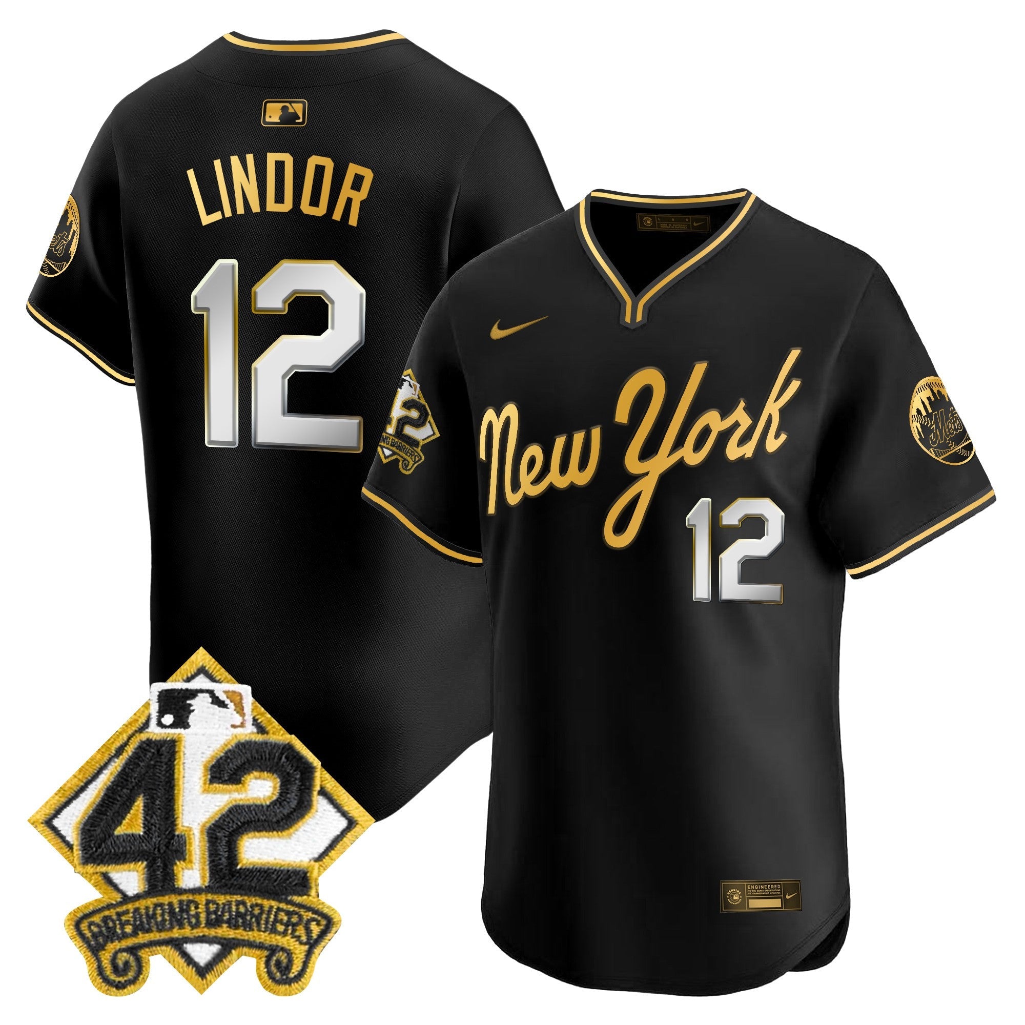 Men’s New York 2025 Jackie Robinson Patch Road Alternate Jersey