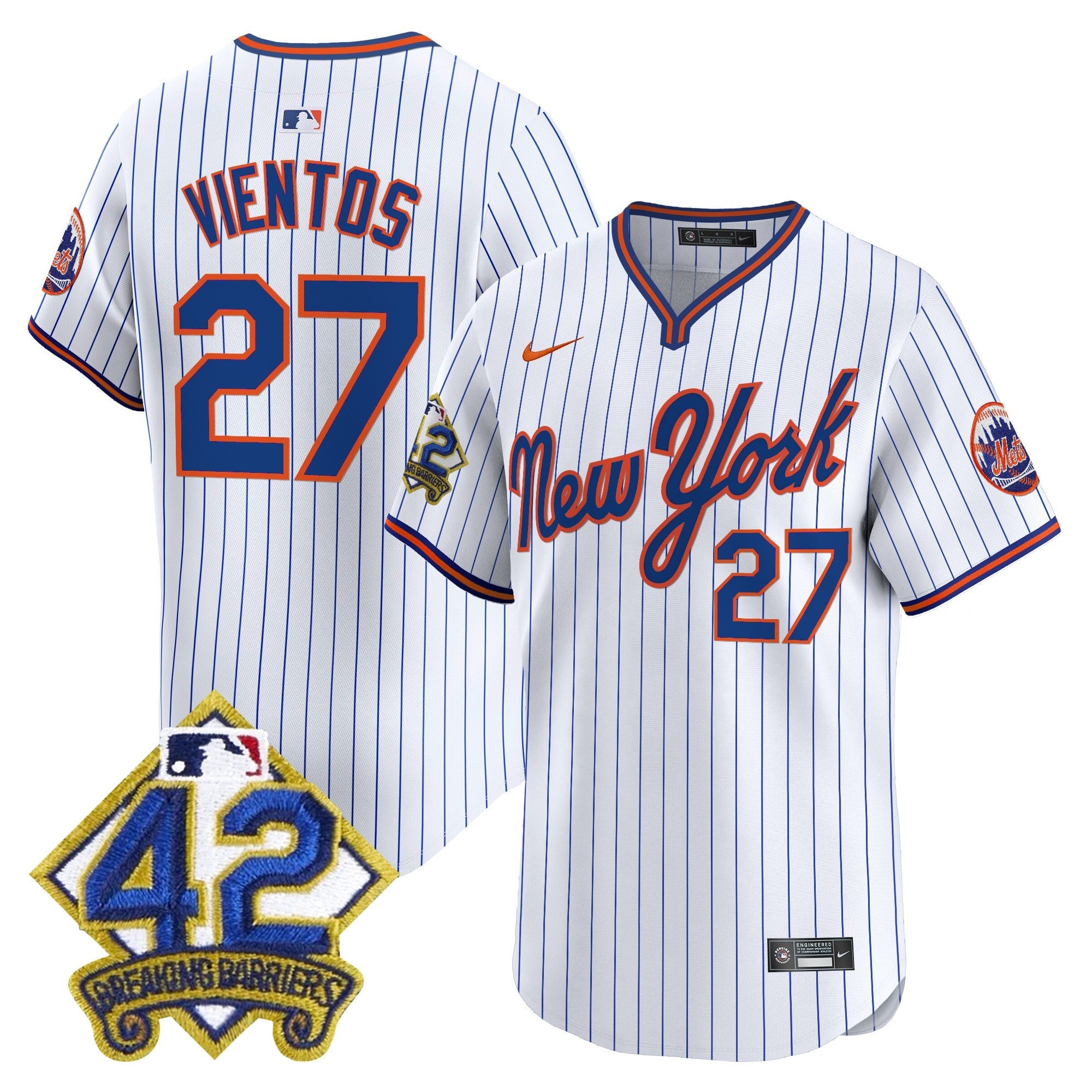 Men’s New York 2025 Jackie Robinson Patch Road Alternate Jersey