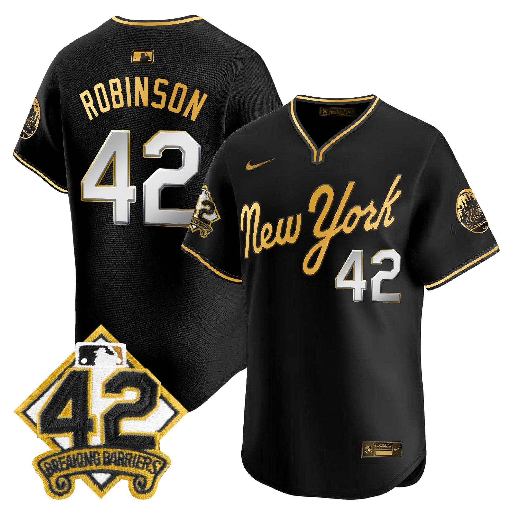 Men’s New York 2025 Jackie Robinson Patch Road Alternate Jersey