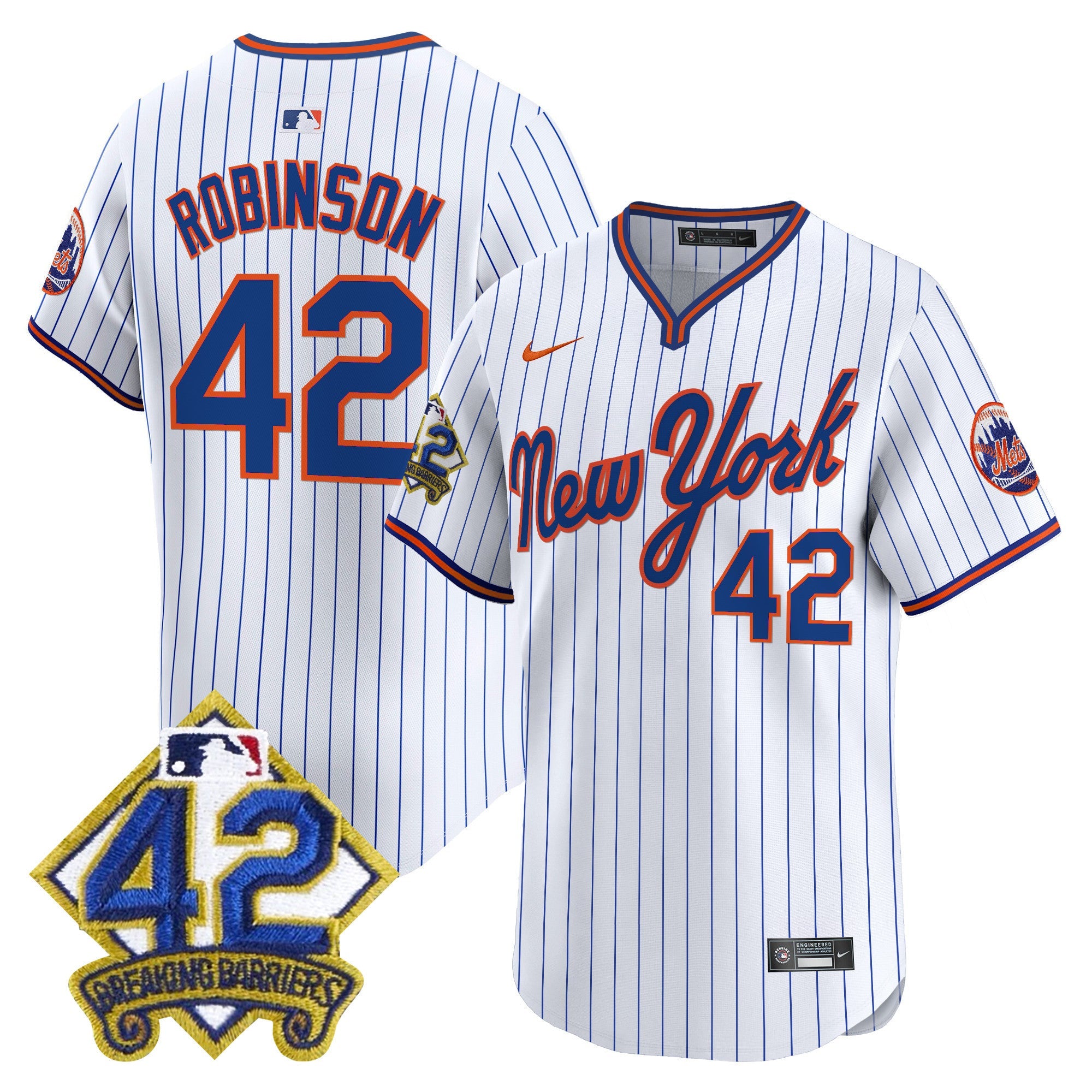Men’s New York 2025 Jackie Robinson Patch Road Alternate Jersey
