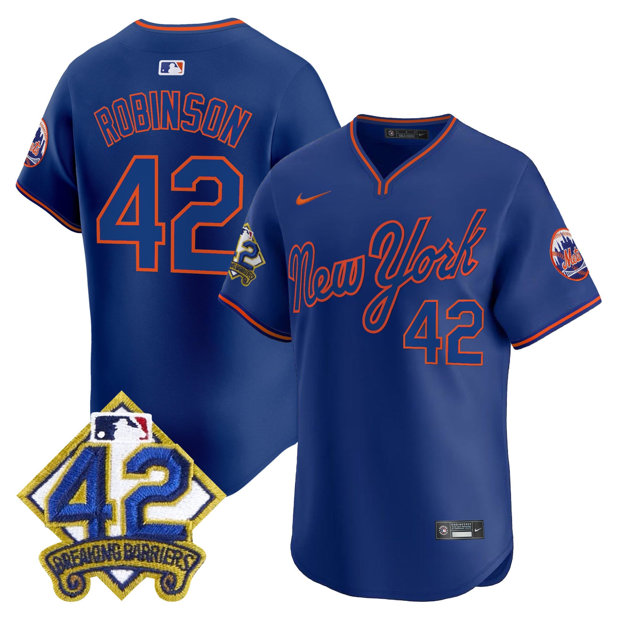 Men’s New York 2025 Jackie Robinson Patch Road Alternate Jersey