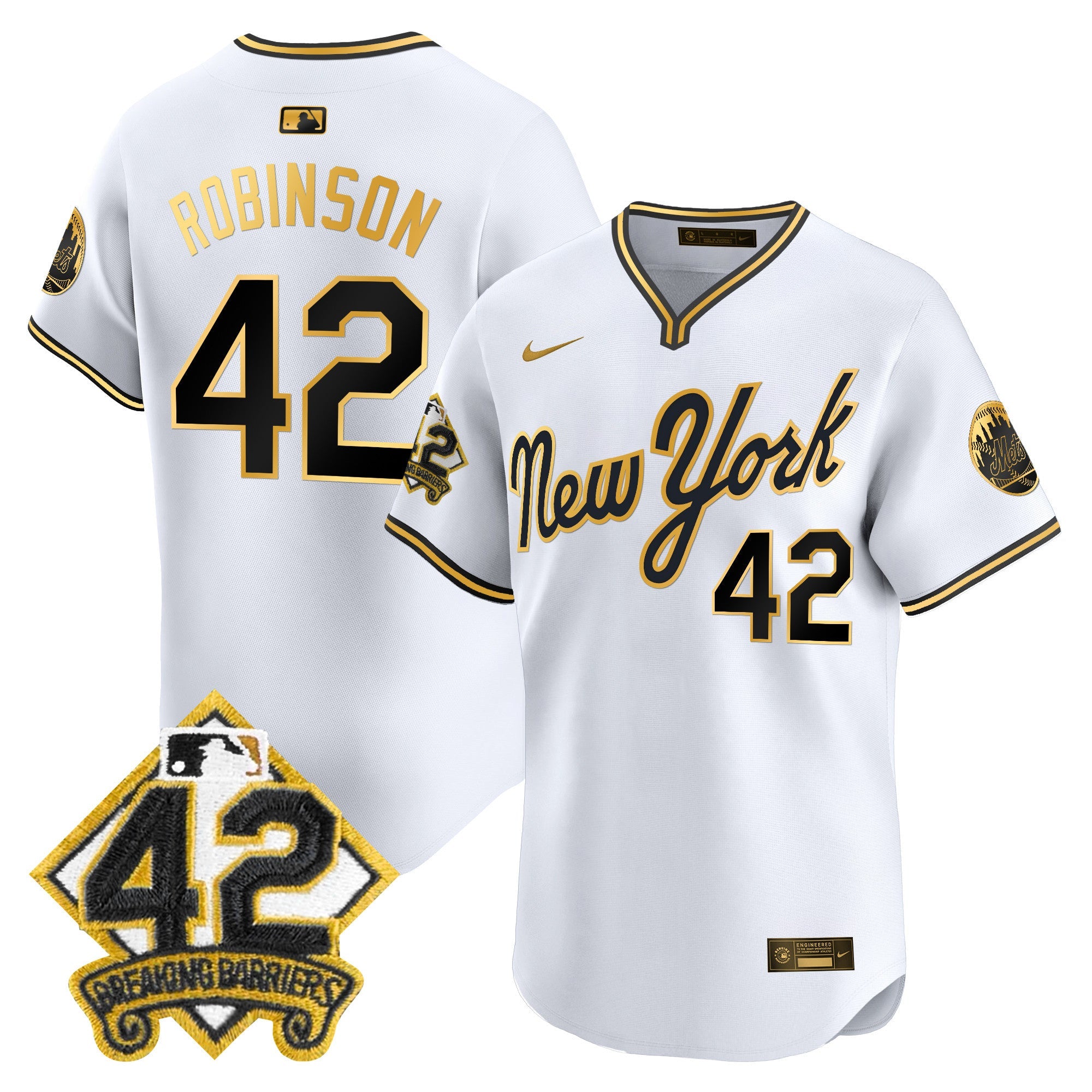 Men’s New York 2025 Jackie Robinson Patch Road Alternate Jersey
