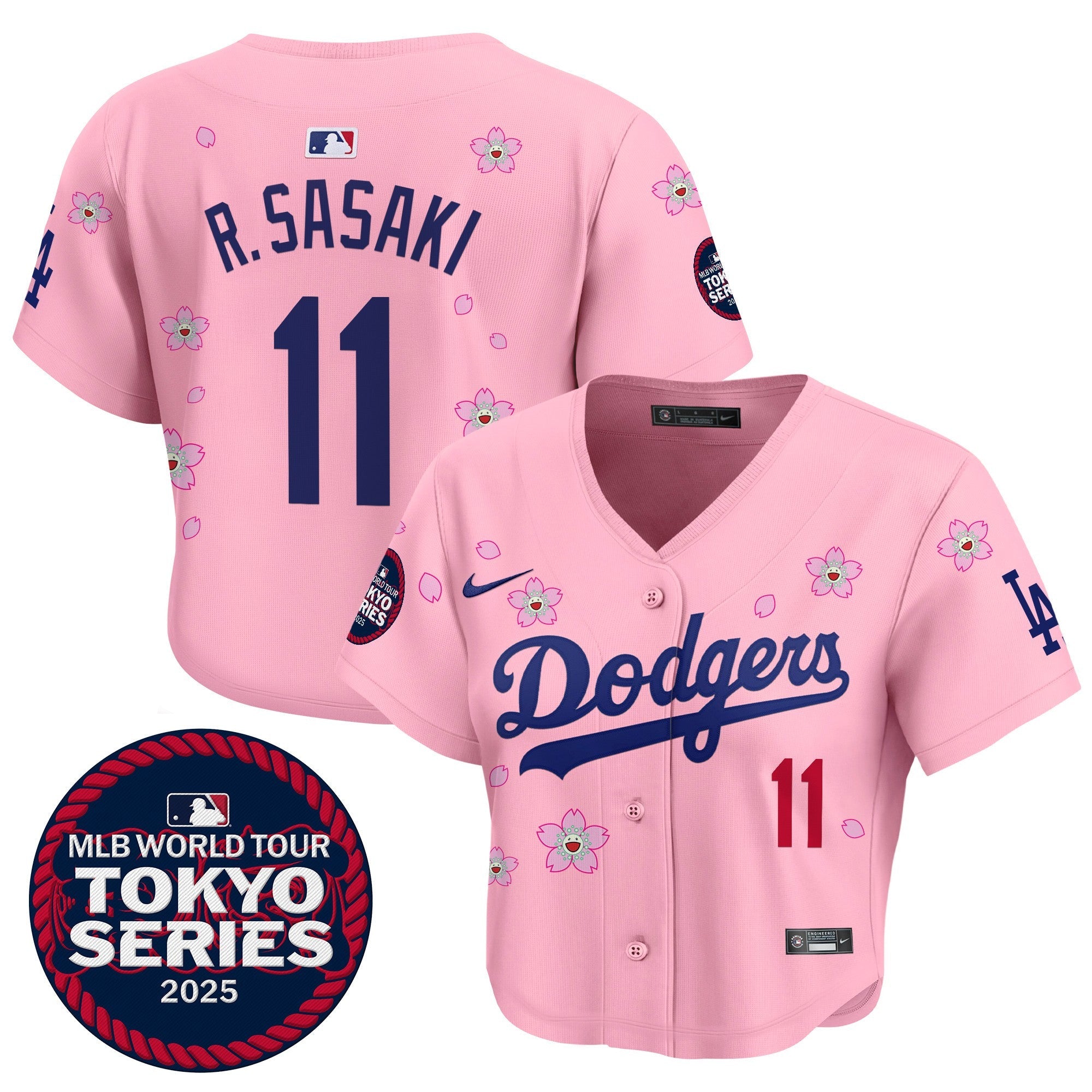 Women’s Tokyo Series 2025 Crop Top Baseball Jersey – Stitched