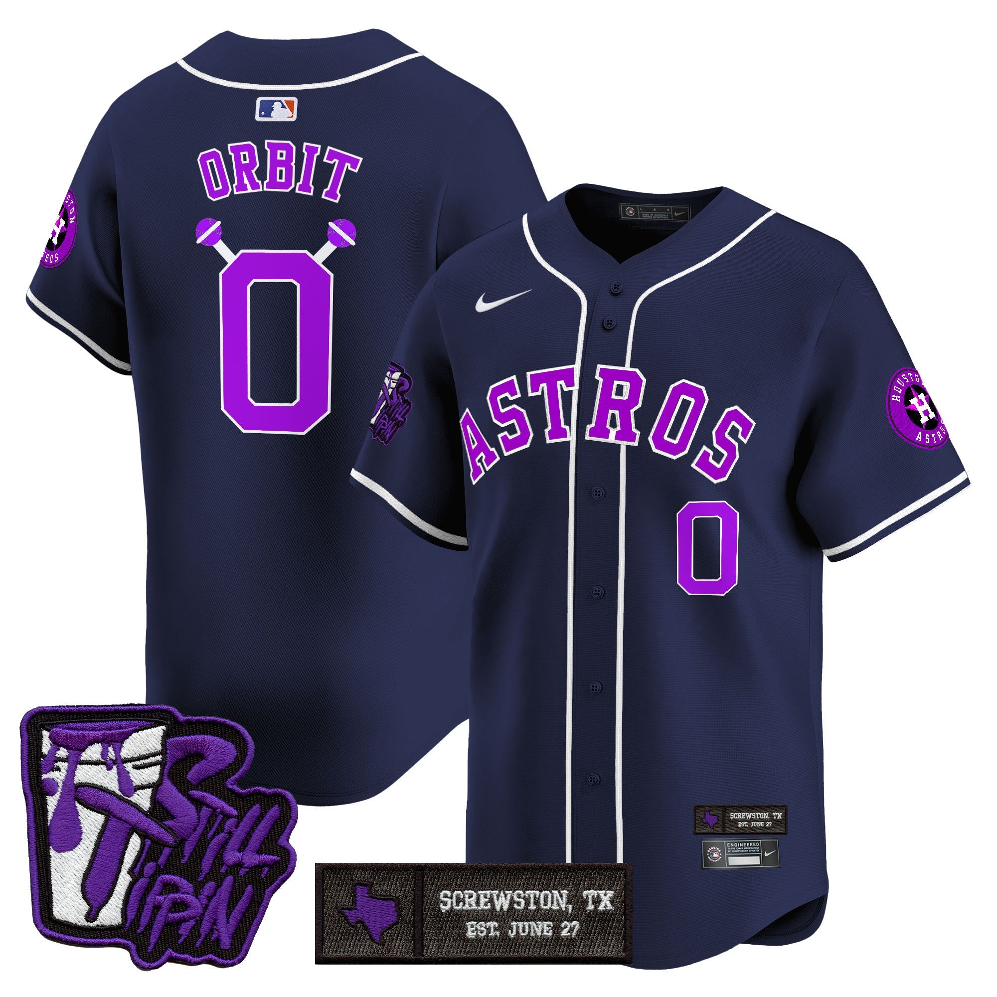Men’s Houston DJ Screw Still Tippin Purple Patch Vapor Premier Limited Jersey