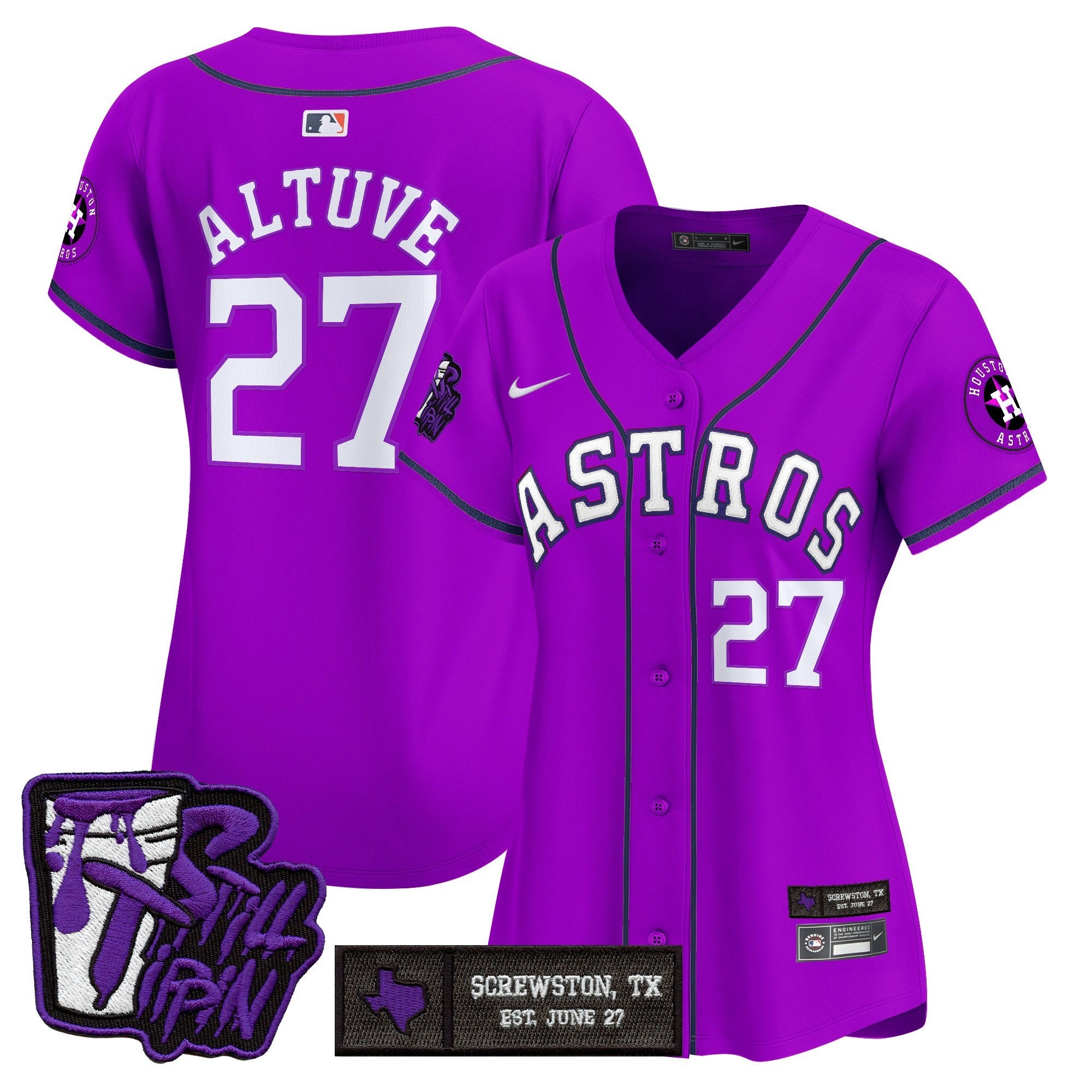 Women’s Houston DJ Screw Still Tippin Purple Patch Vapor Premier Limited Jersey