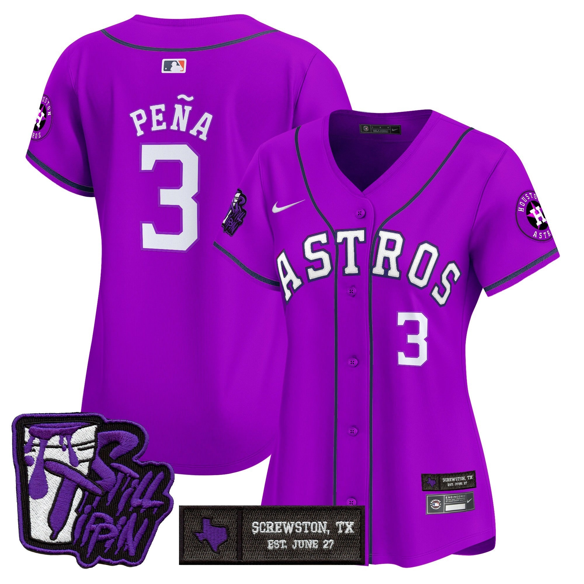 Women’s Houston DJ Screw Still Tippin Purple Patch Vapor Premier Limited Jersey