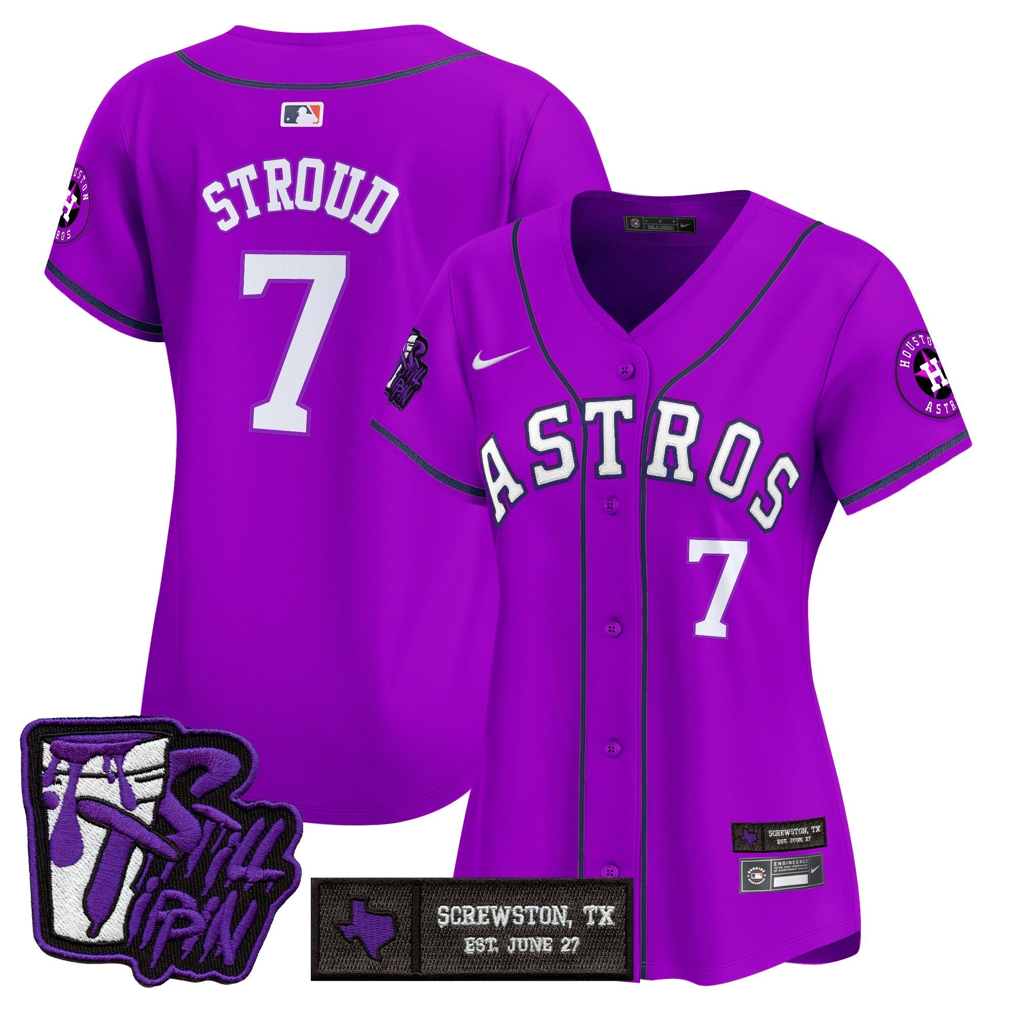 Women’s Houston DJ Screw Still Tippin Purple Patch Vapor Premier Limited Jersey