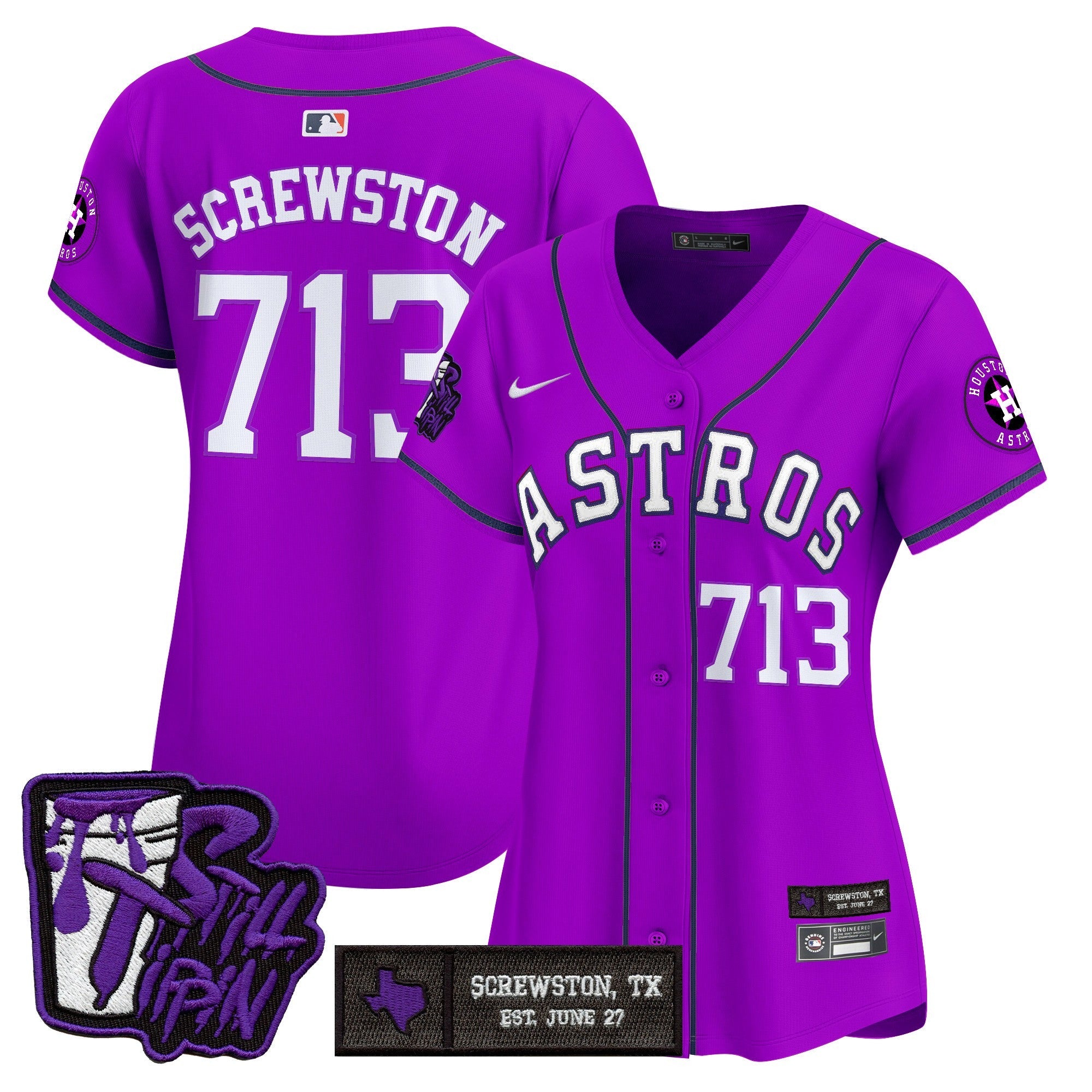 Women’s Houston DJ Screw Still Tippin Purple Patch Vapor Premier Limited Jersey