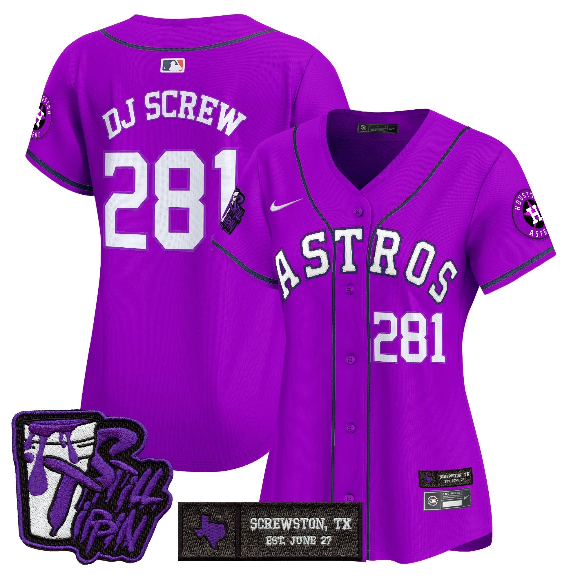 Women’s Houston DJ Screw Still Tippin Purple Patch Vapor Premier Limited Jersey