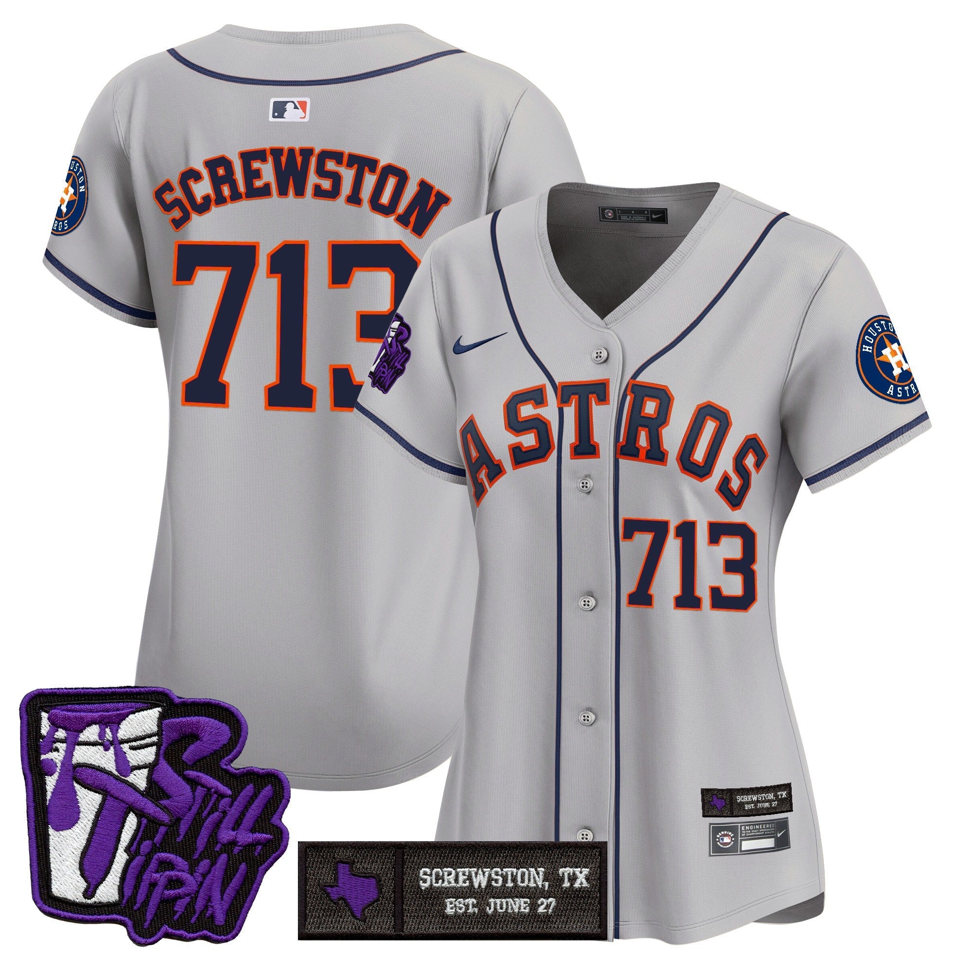 Women’s Houston DJ Screw Still Tippin Purple Patch Vapor Premier Limited Jersey