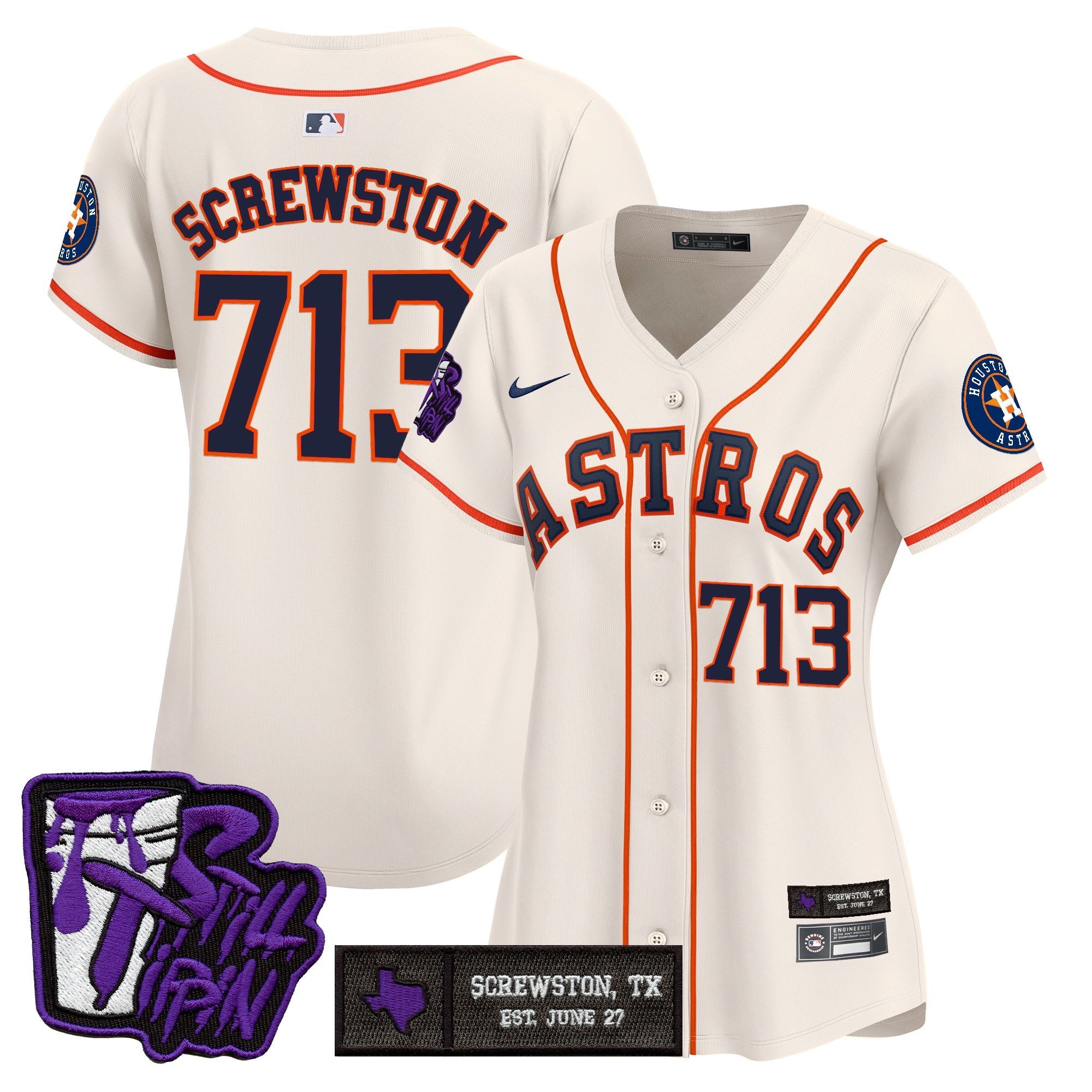 Women’s Houston DJ Screw Still Tippin Purple Patch Vapor Premier Limited Jersey