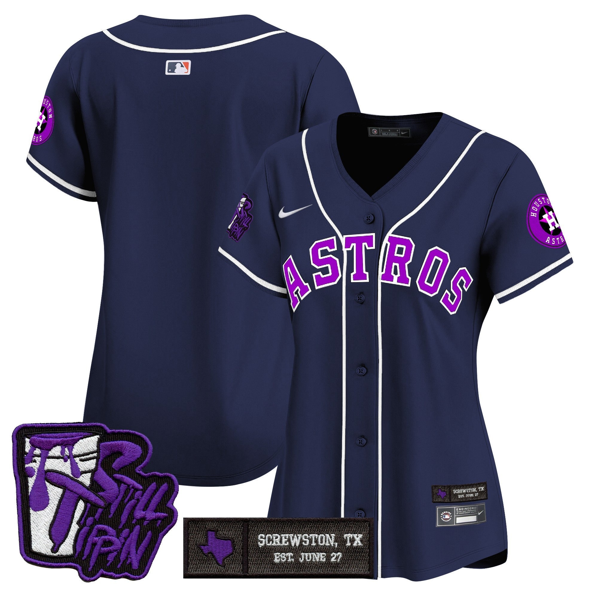 Women’s Houston DJ Screw Still Tippin Purple Patch Vapor Premier Limited Jersey
