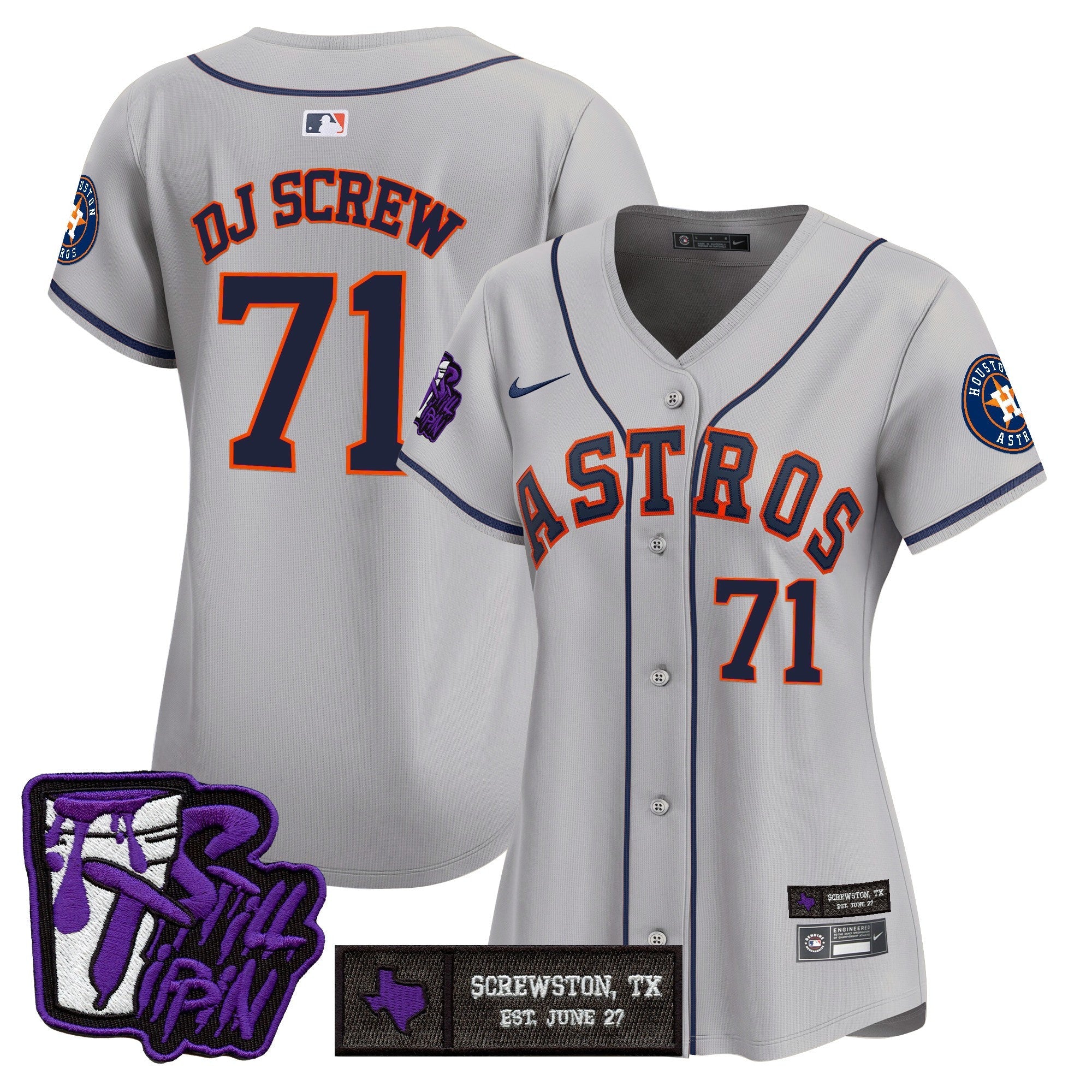 Women’s Houston DJ Screw Still Tippin Purple Patch Vapor Premier Limited Jersey
